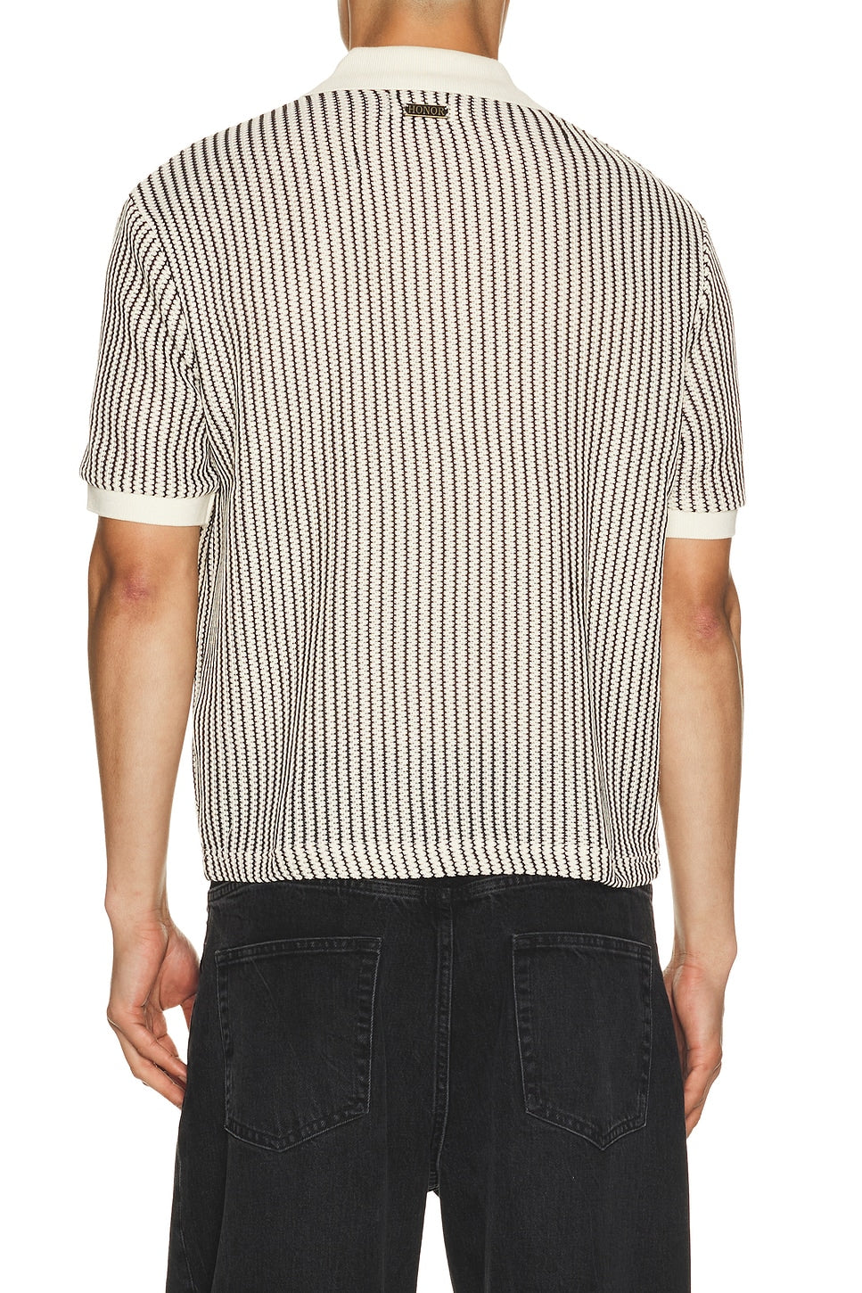Honor The Gift Striped Knit Polo Bone - Im Your Wardrobe
