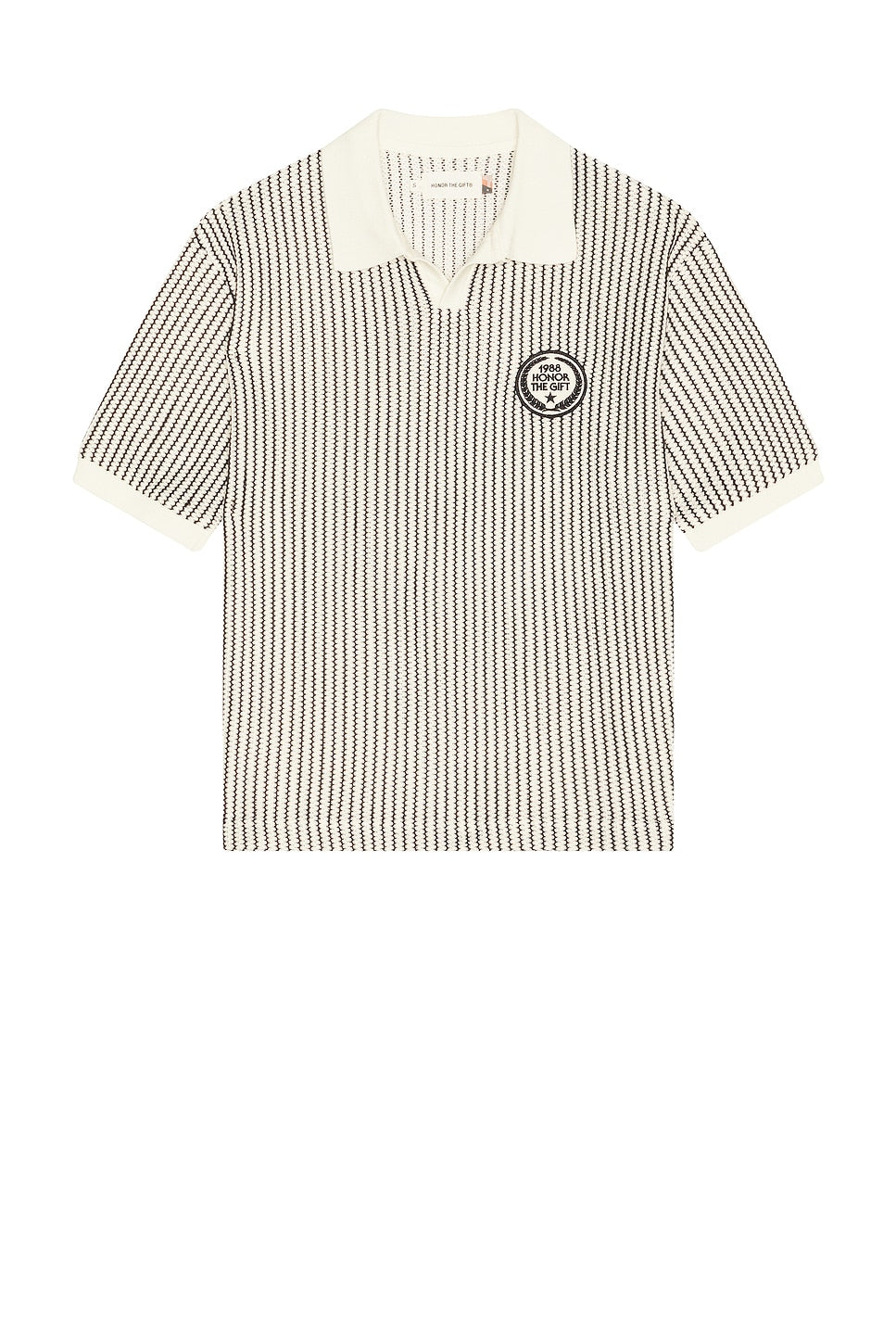 Honor The Gift Striped Knit Polo Bone - Im Your Wardrobe