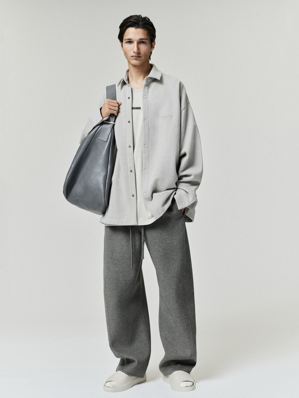 Fear of God Essentials Fleece Overshirt Pyrite Heather