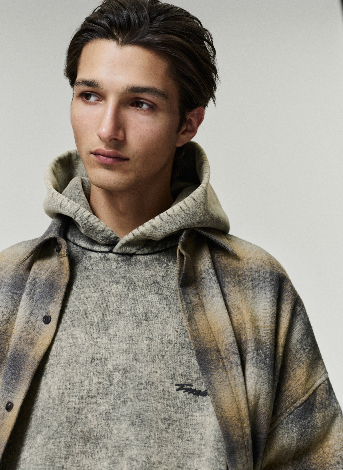 Fear of God Essentials Classic Raglan Hoodie Sulphur Black Cloud Wash