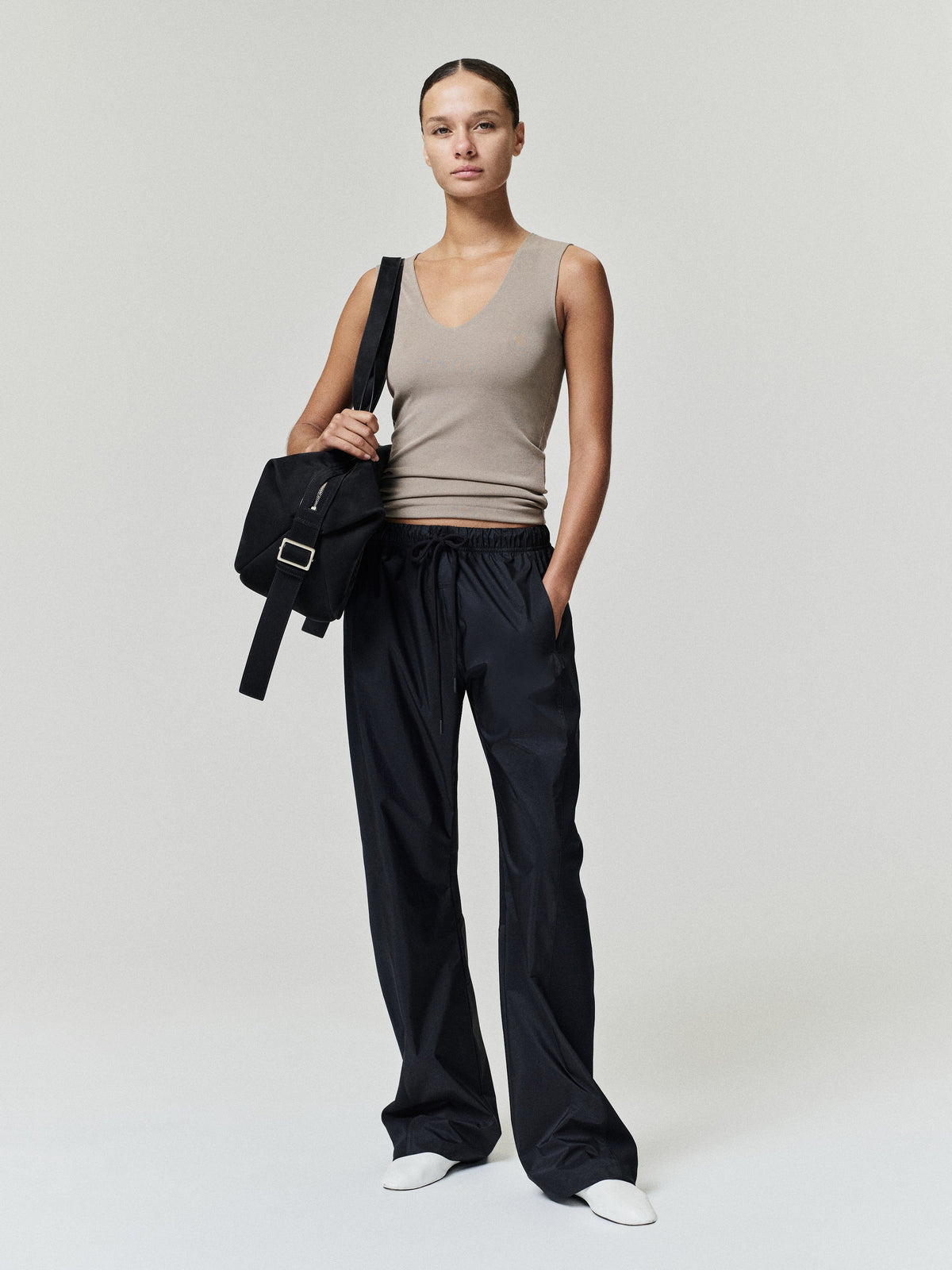 Fear of God Essentials Women's Slim Panelled Rib Pant Black