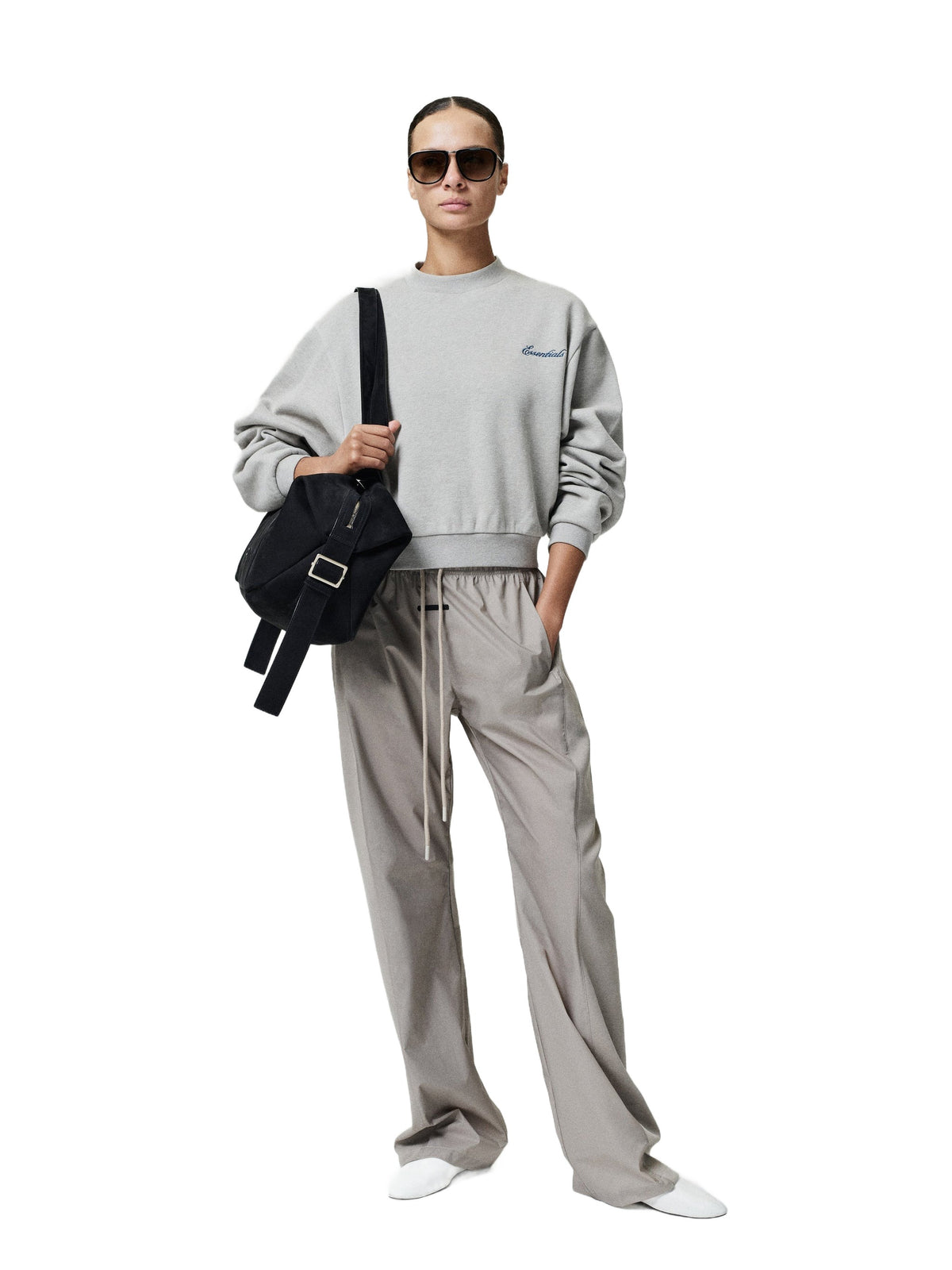 Fear of God Essentials Women's Slim Panelled Rib Pant Clay
