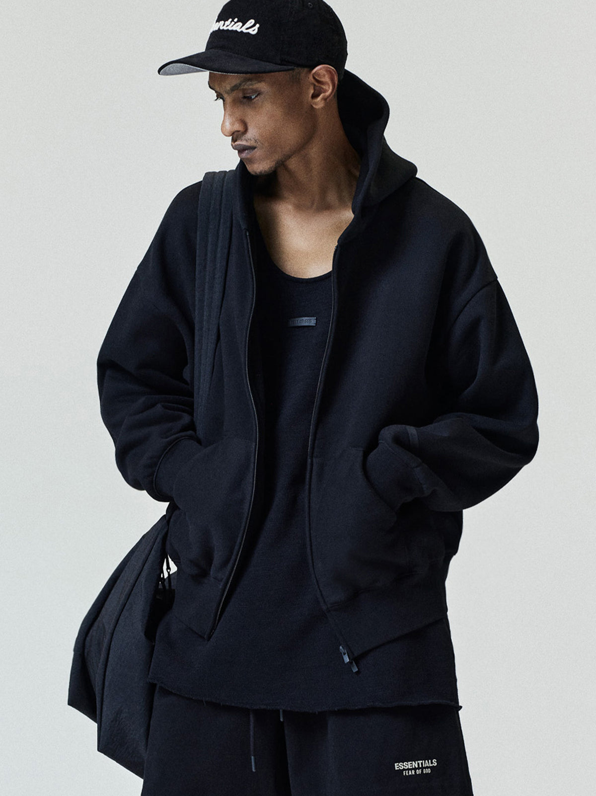 Fear of God Essentials FW26 Classic Zip-Up Hoodie Black - Im Your Wardrobe