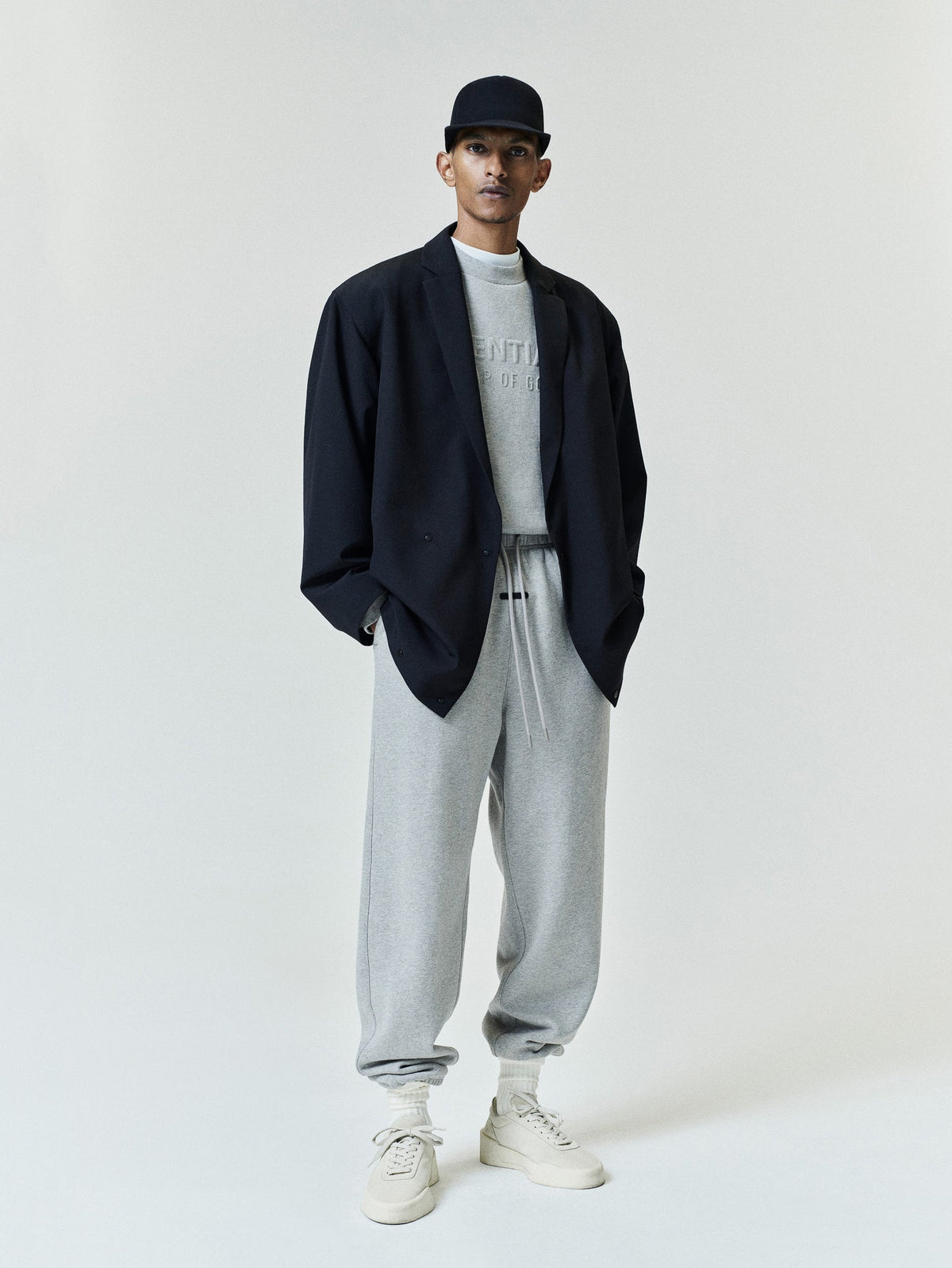 Fear of God Essentials Embossed FW26 90s Relaxed Crewneck Warm Heather - Im Your Wardrobe