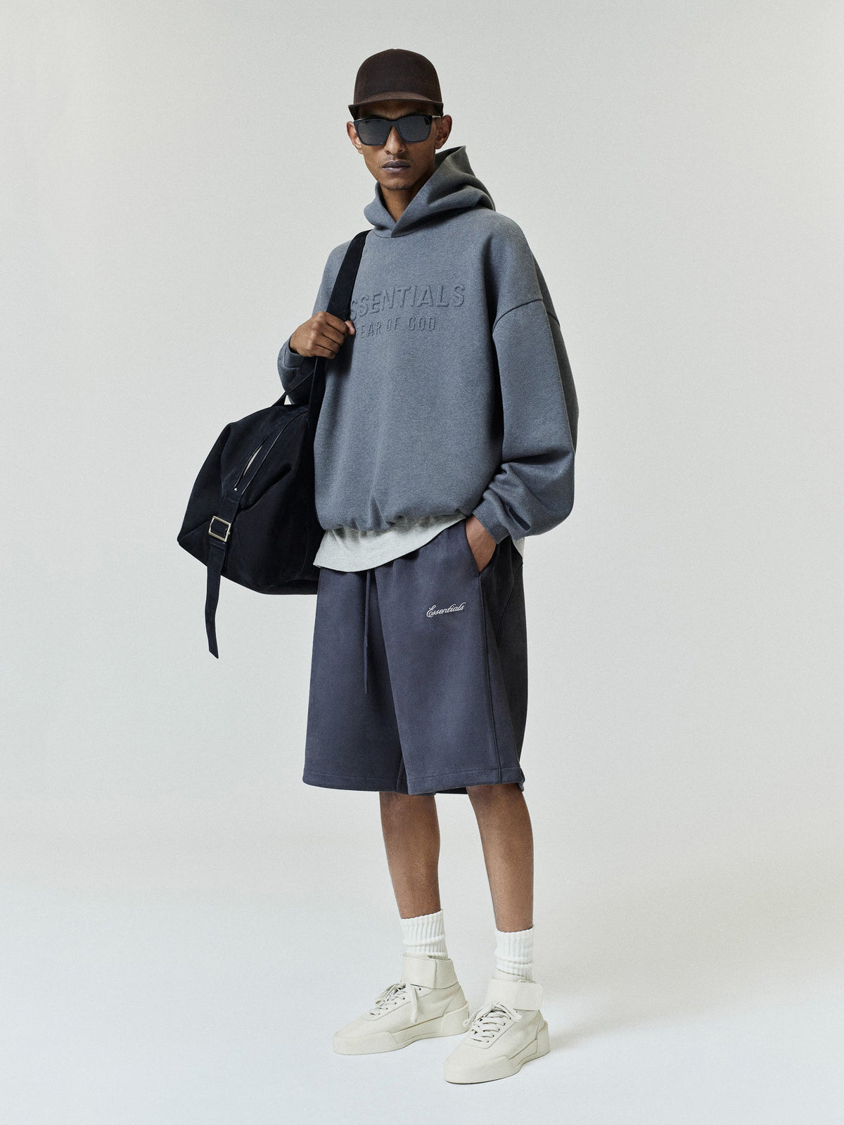 Fear of God Essentials Embossed FW26 90s Relaxed Hoodie Ash Heather - Im Your Wardrobe