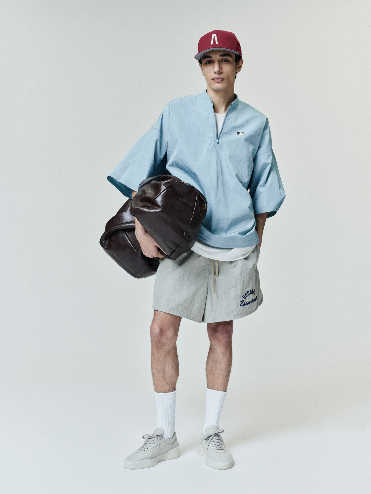 Fear of God Essentials MLB 3/4 Sleeve Pullover Stone Blue - Im Your Wardrobe
