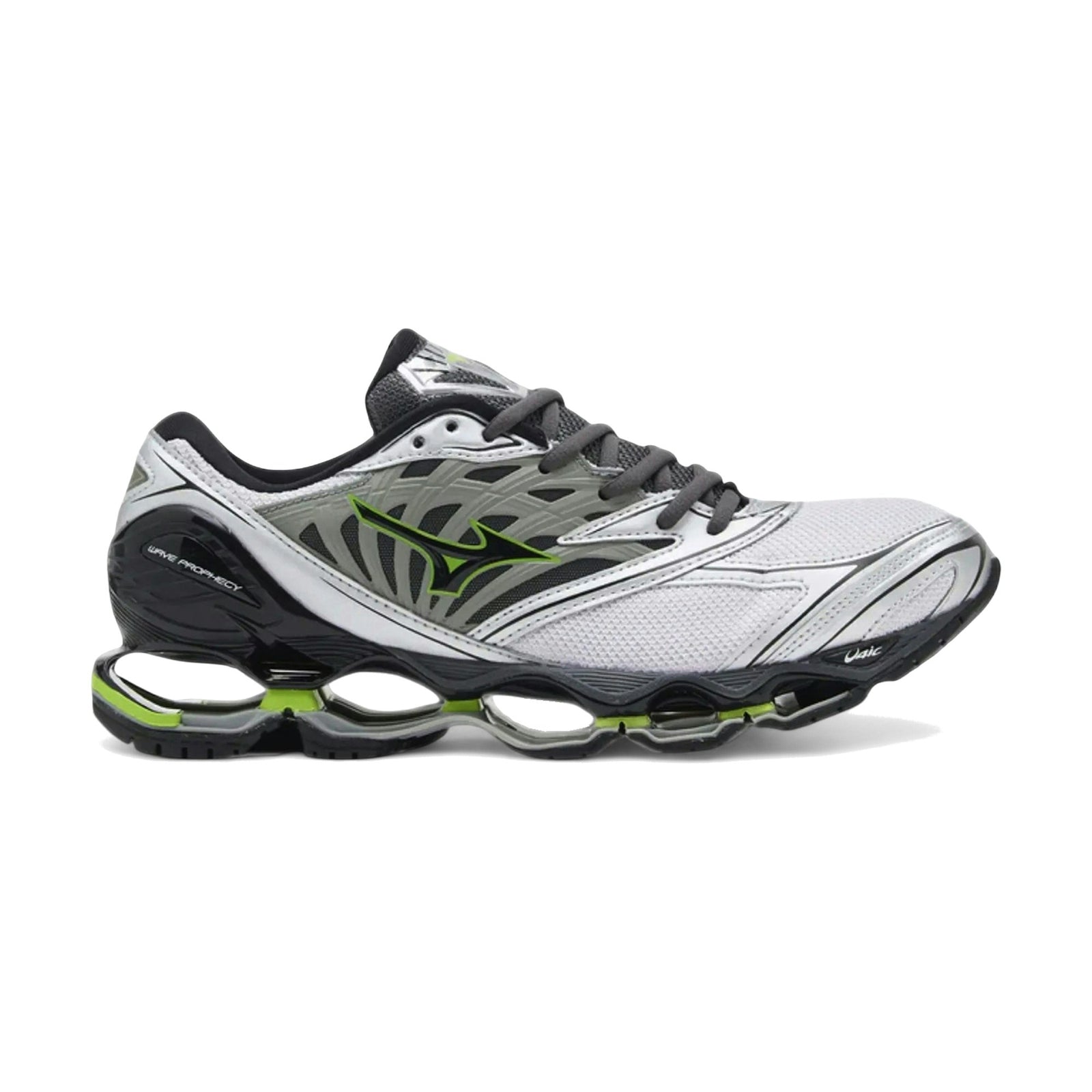 Mizuno Wave Prophecy LS Light Grey Black Lime Green front