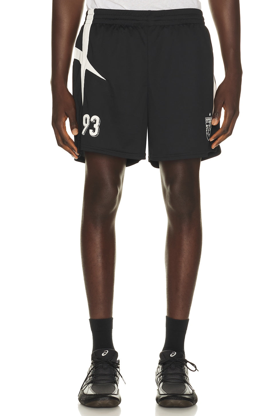 Represent Star Football Panelled Shorts Jet Black - Im Your Wardrobe