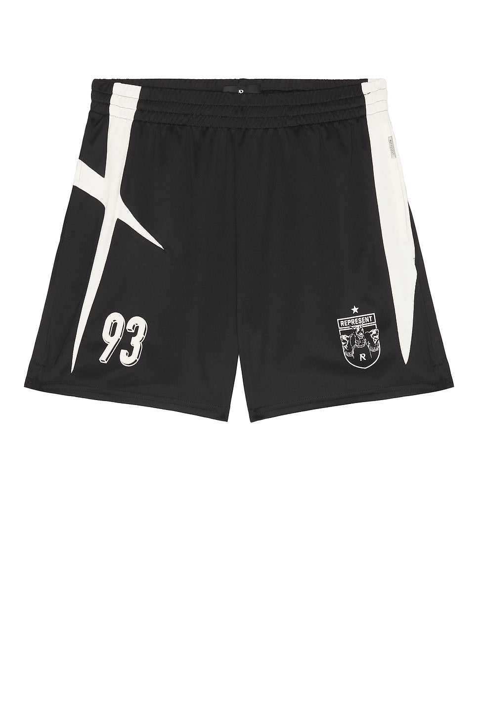 Represent Star Football Panelled Shorts Jet Black - Im Your Wardrobe