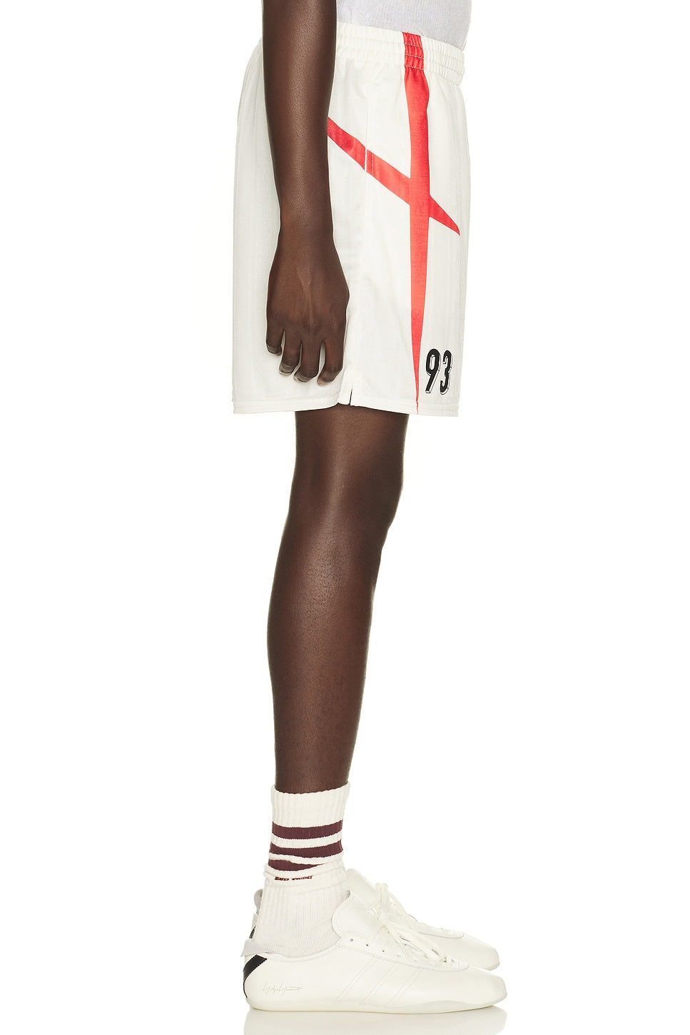 Represent Printed Spike Football Shorts Flat White - Im Your Wardrobe