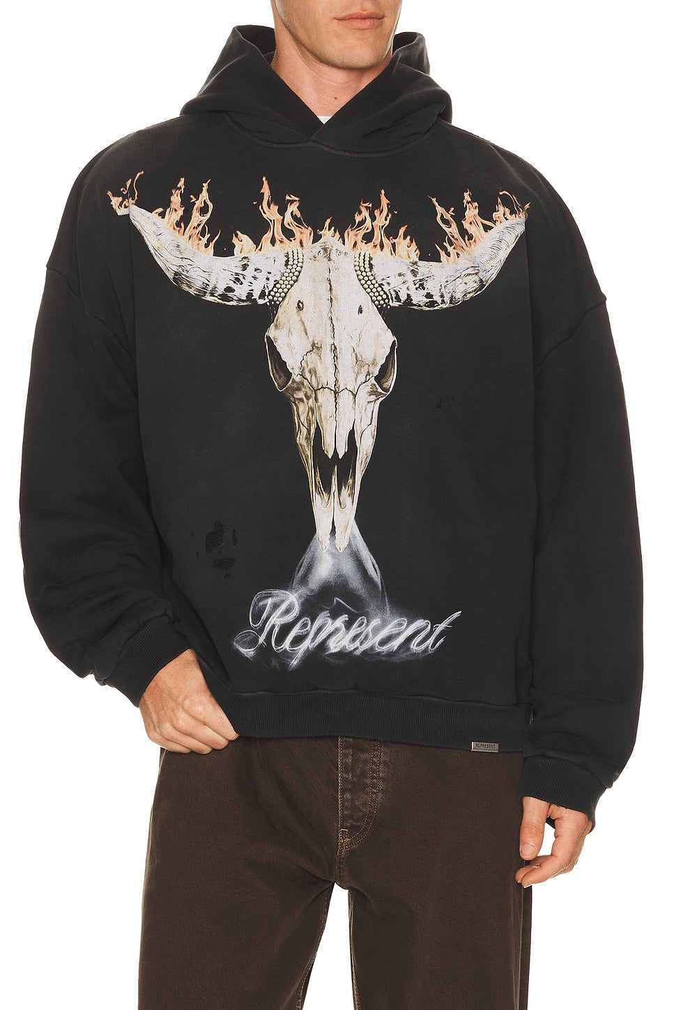Represent British Cowboys Hoodie Stained Black - Im Your Wardrobe