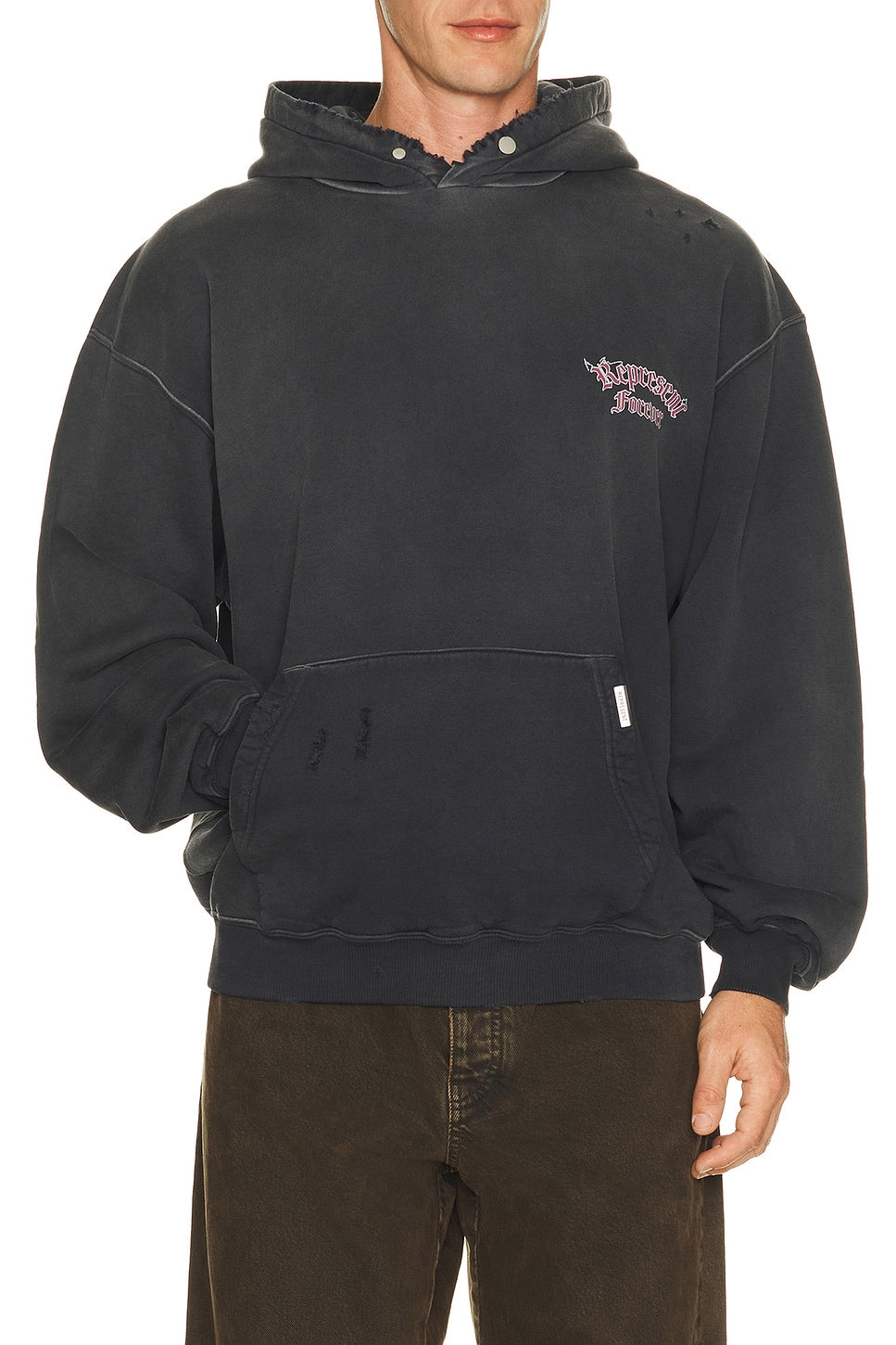 Represent Duality Hoodie Washed Black - Im Your Wardrobe