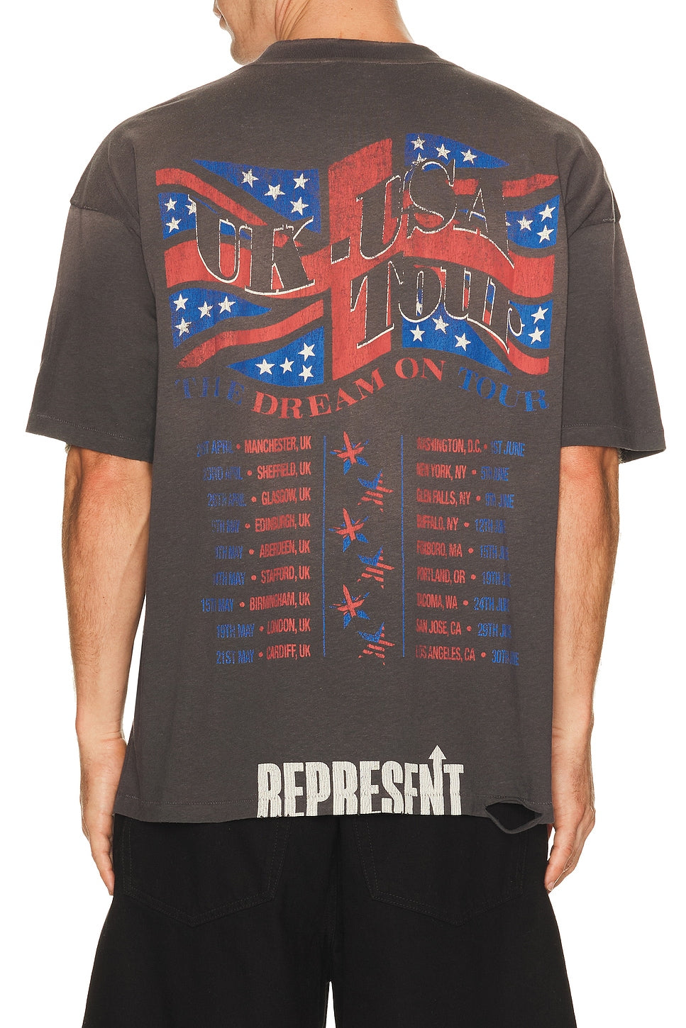 Represent Dream On Tour Tee Sun Fade Grey - Im Your Wardrobe