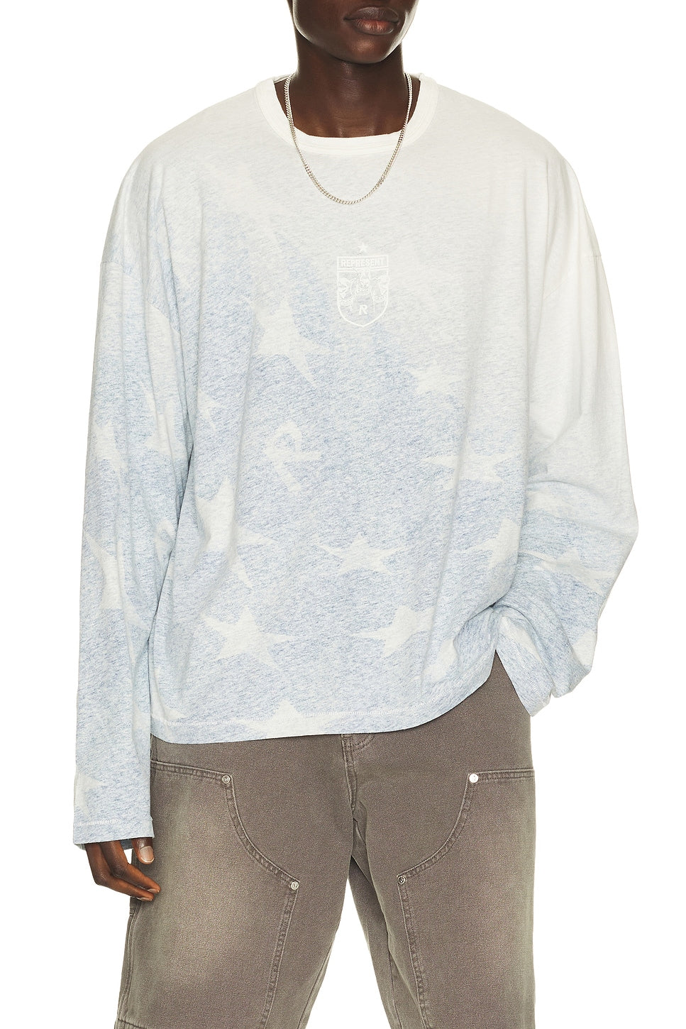 Represent USA Football Long Sleeve Top Washed Blue - Im Your Wardrobe