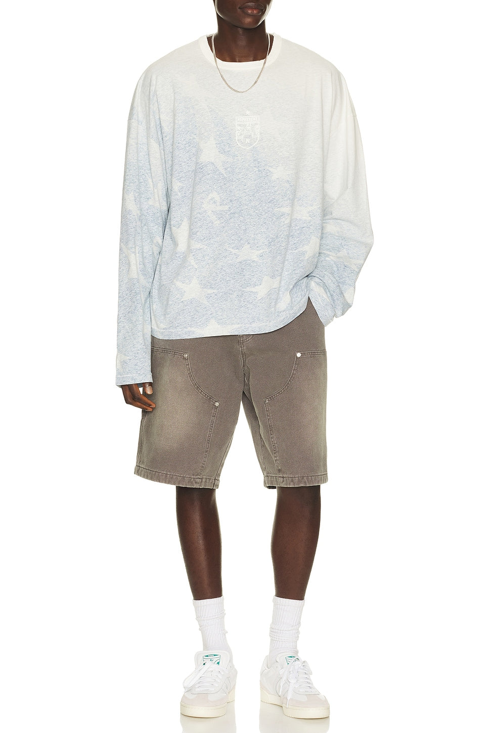 Represent USA Football Long Sleeve Top Washed Blue - Im Your Wardrobe