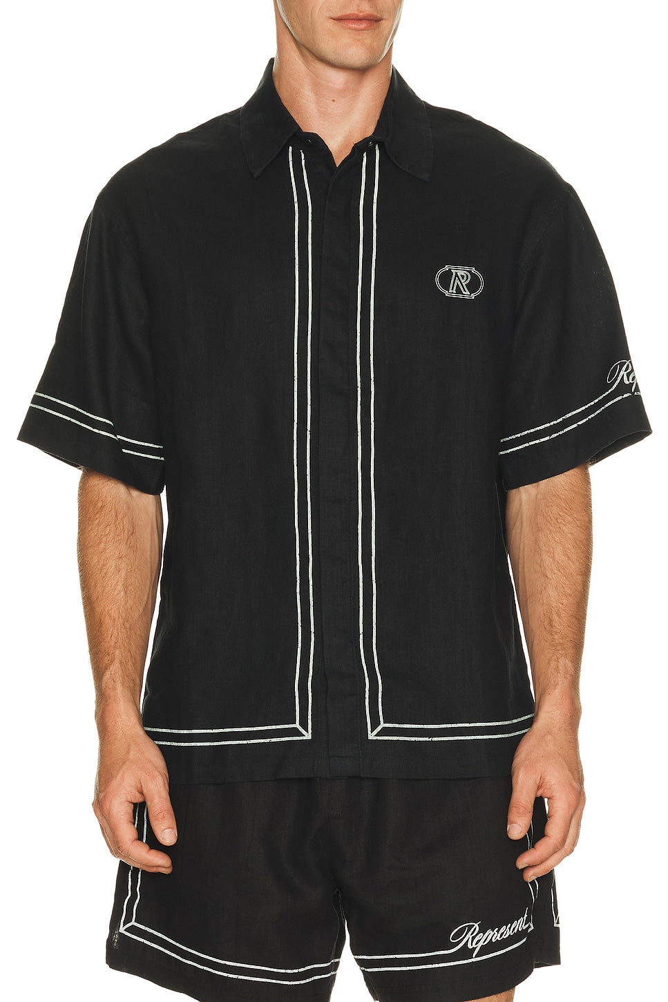 Represent Border Shirt Jet Black - Im Your Wardrobe