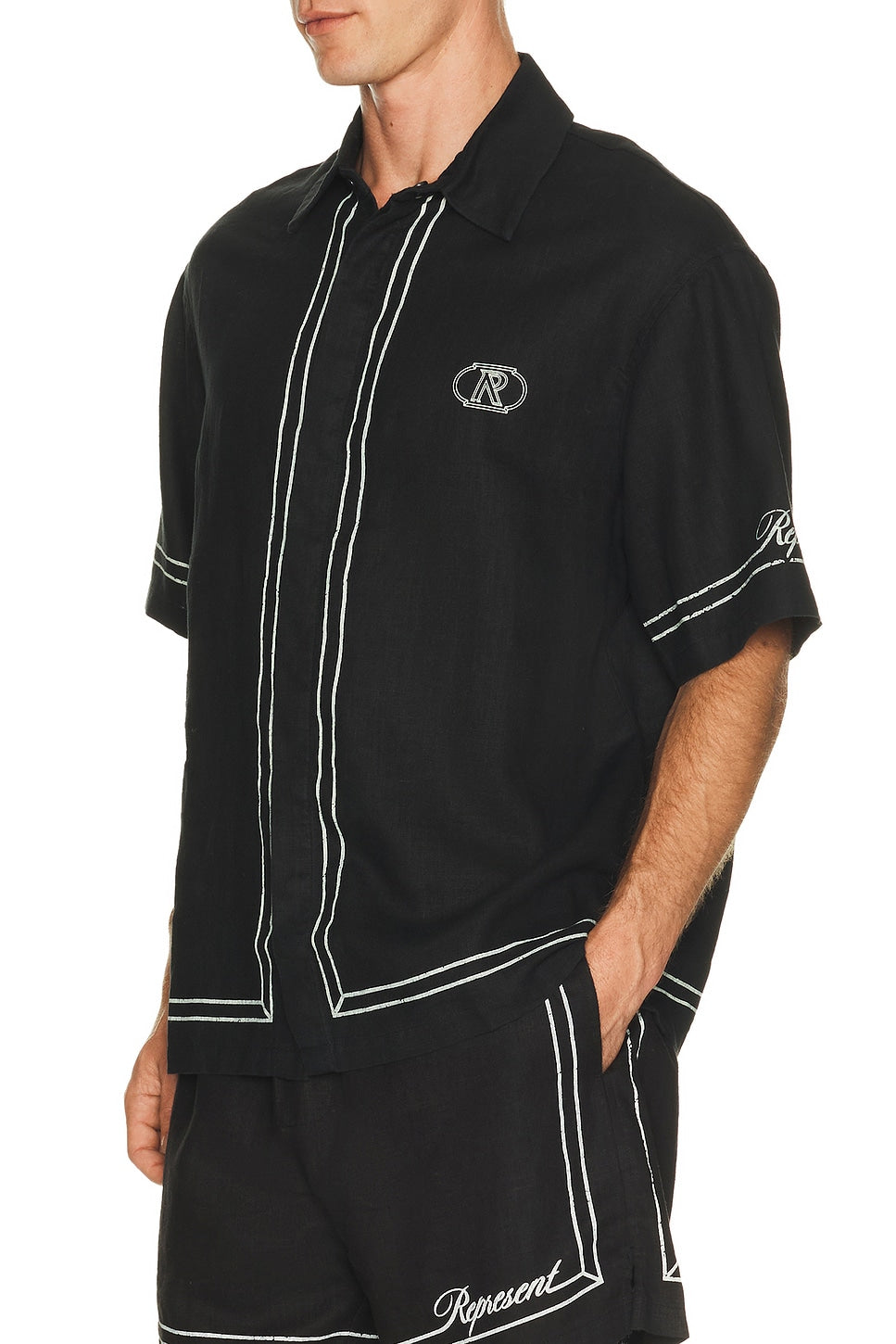 Represent Border Shirt Jet Black - Im Your Wardrobe