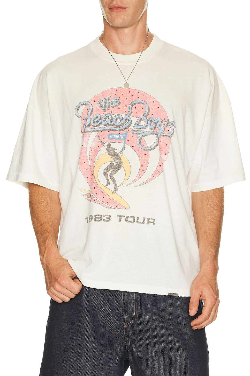 Represent x Beach Boys Tour Tee Shirt Washed Ecru - Im Your Wardrobe