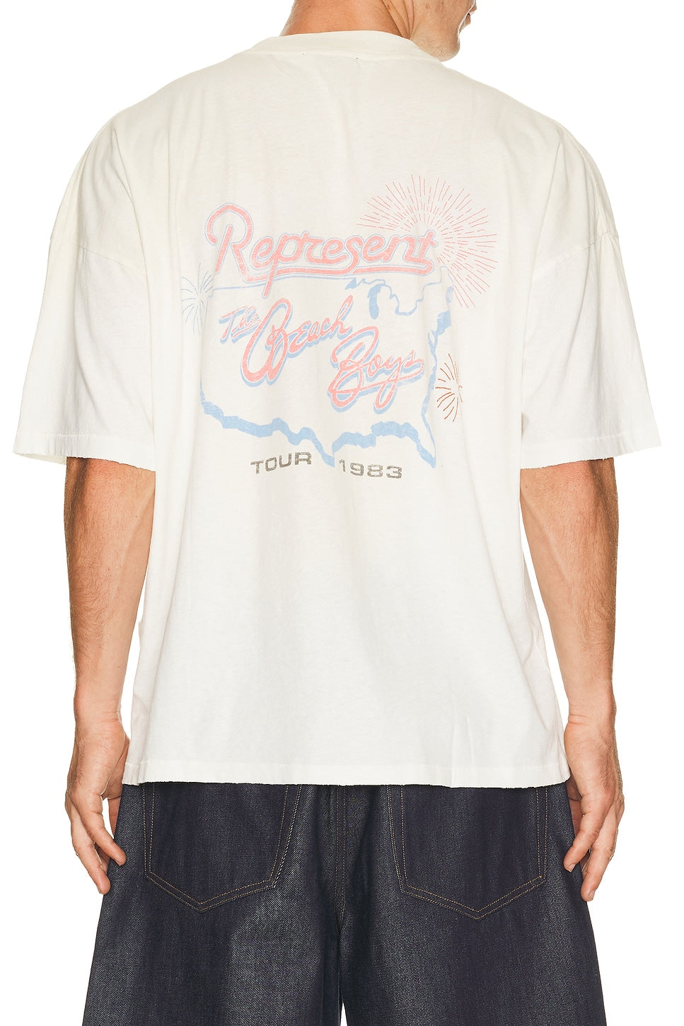 Represent x Beach Boys Tour Tee Shirt Washed Ecru - Im Your Wardrobe