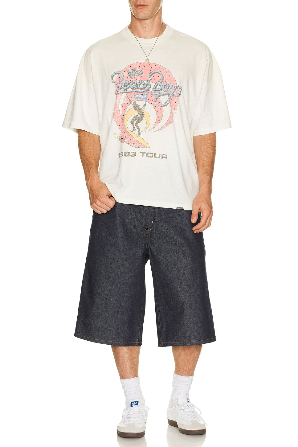 Represent x Beach Boys Tour Tee Shirt Washed Ecru - Im Your Wardrobe