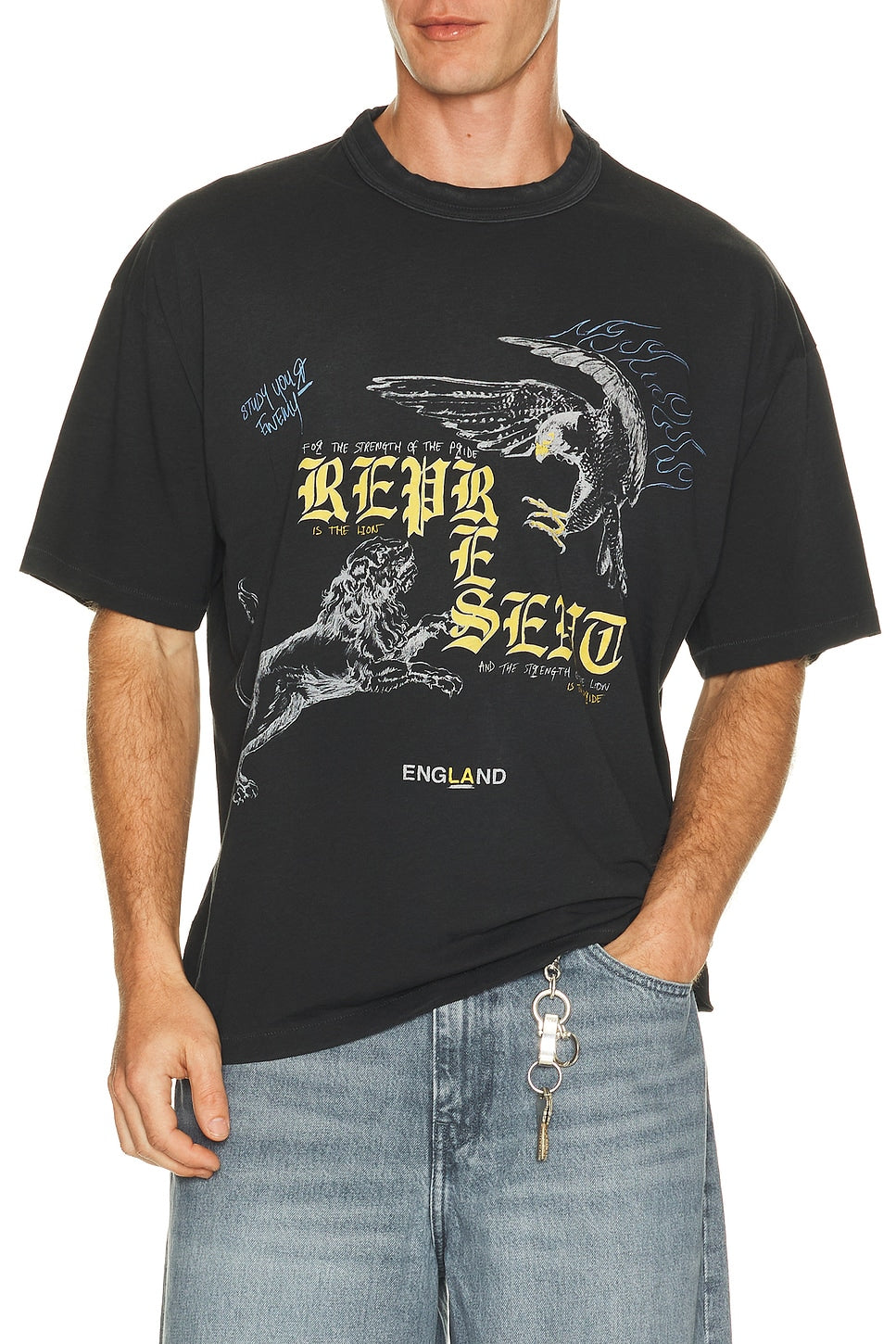 Represent Enemy Tee Washed Black - Im Your Wardrobe