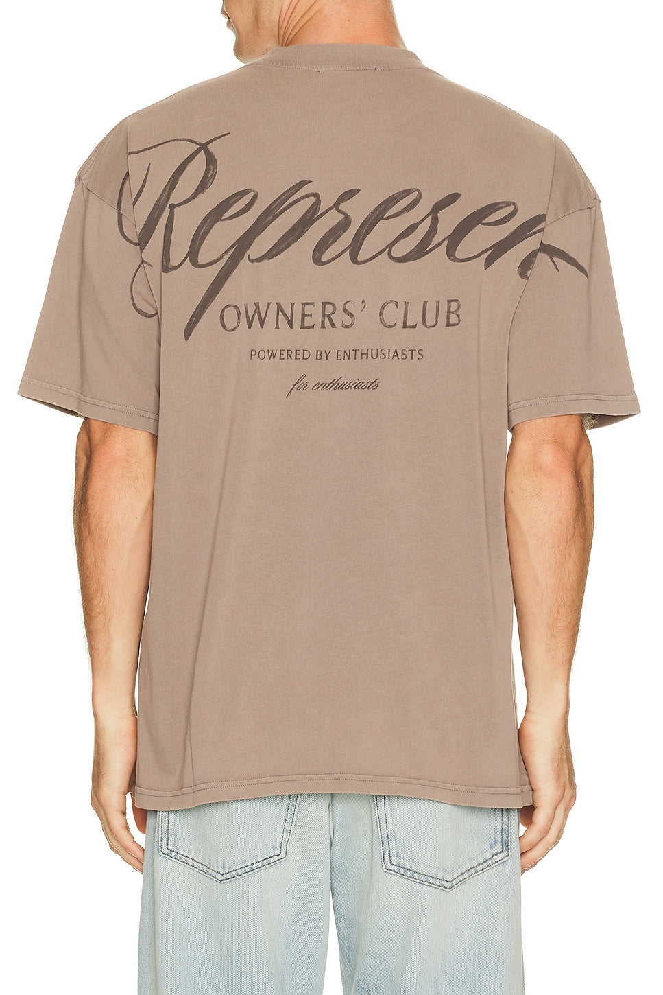 Represent Owners Club Script Tee Shirt Truffle - Im Your Wardrobe
