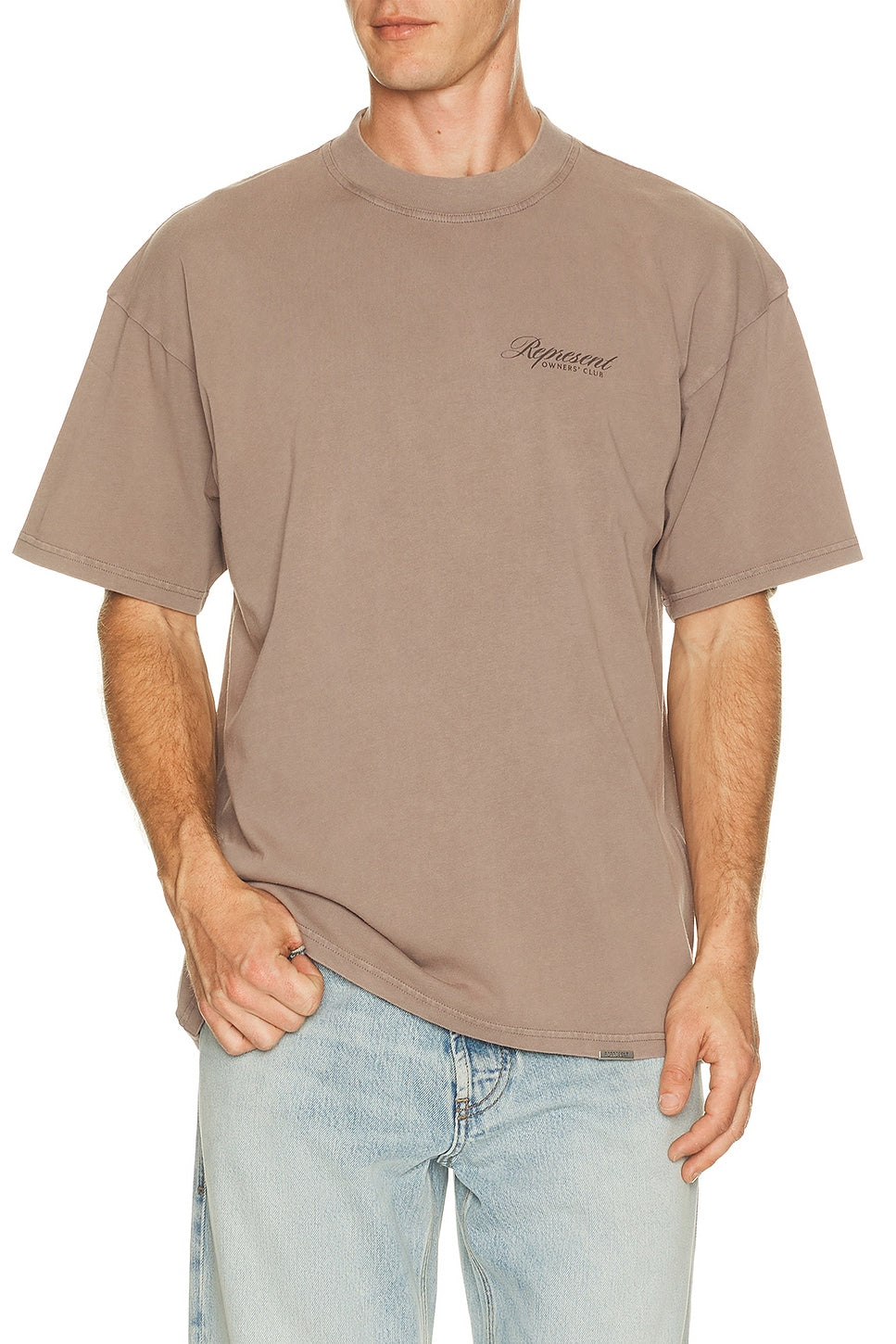 Represent Owners Club Script Tee Shirt Truffle - Im Your Wardrobe