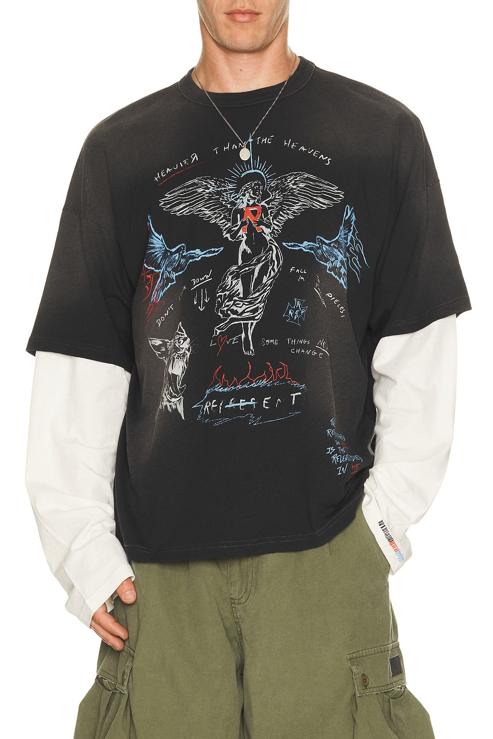 Represent Heavier Than The Heavens Long Sleeve Tee Washed Black - Im Your Wardrobe