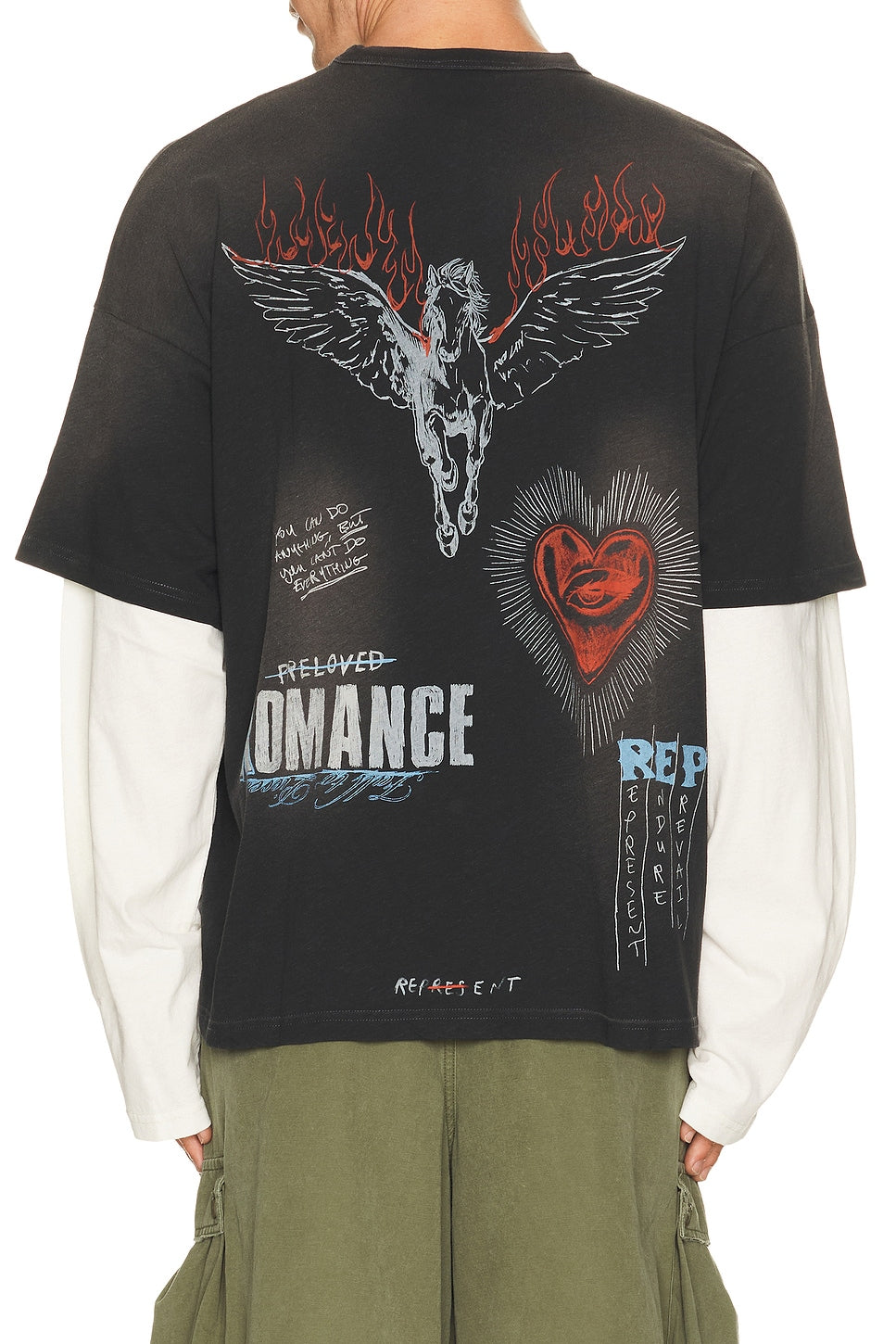 Represent Heavier Than The Heavens Long Sleeve Tee Washed Black - Im Your Wardrobe