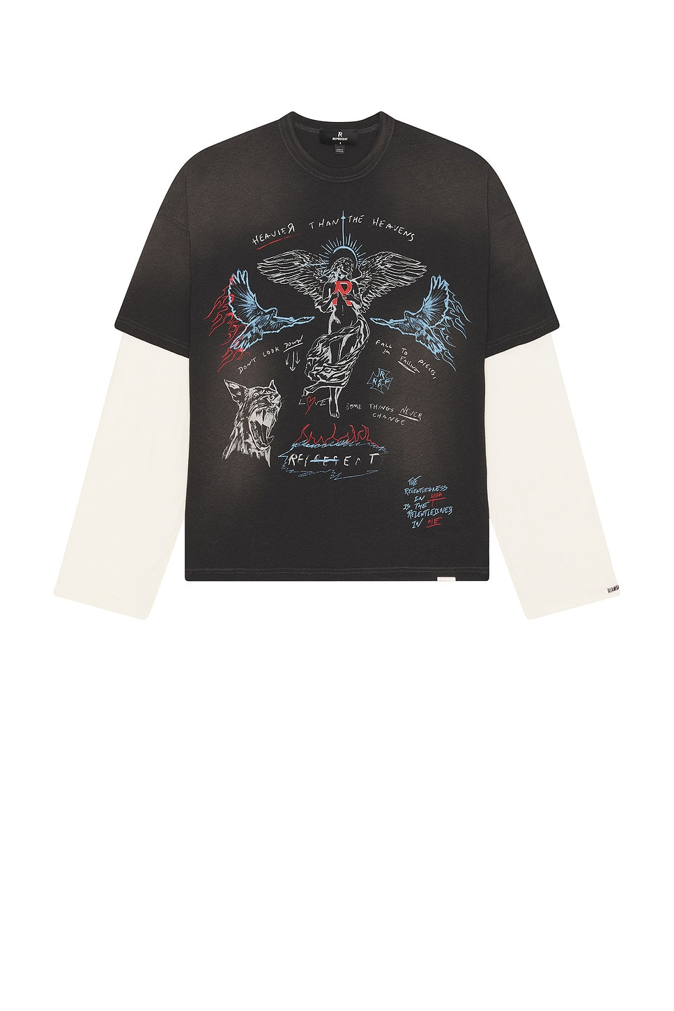 Represent Heavier Than The Heavens Long Sleeve Tee Washed Black - Im Your Wardrobe