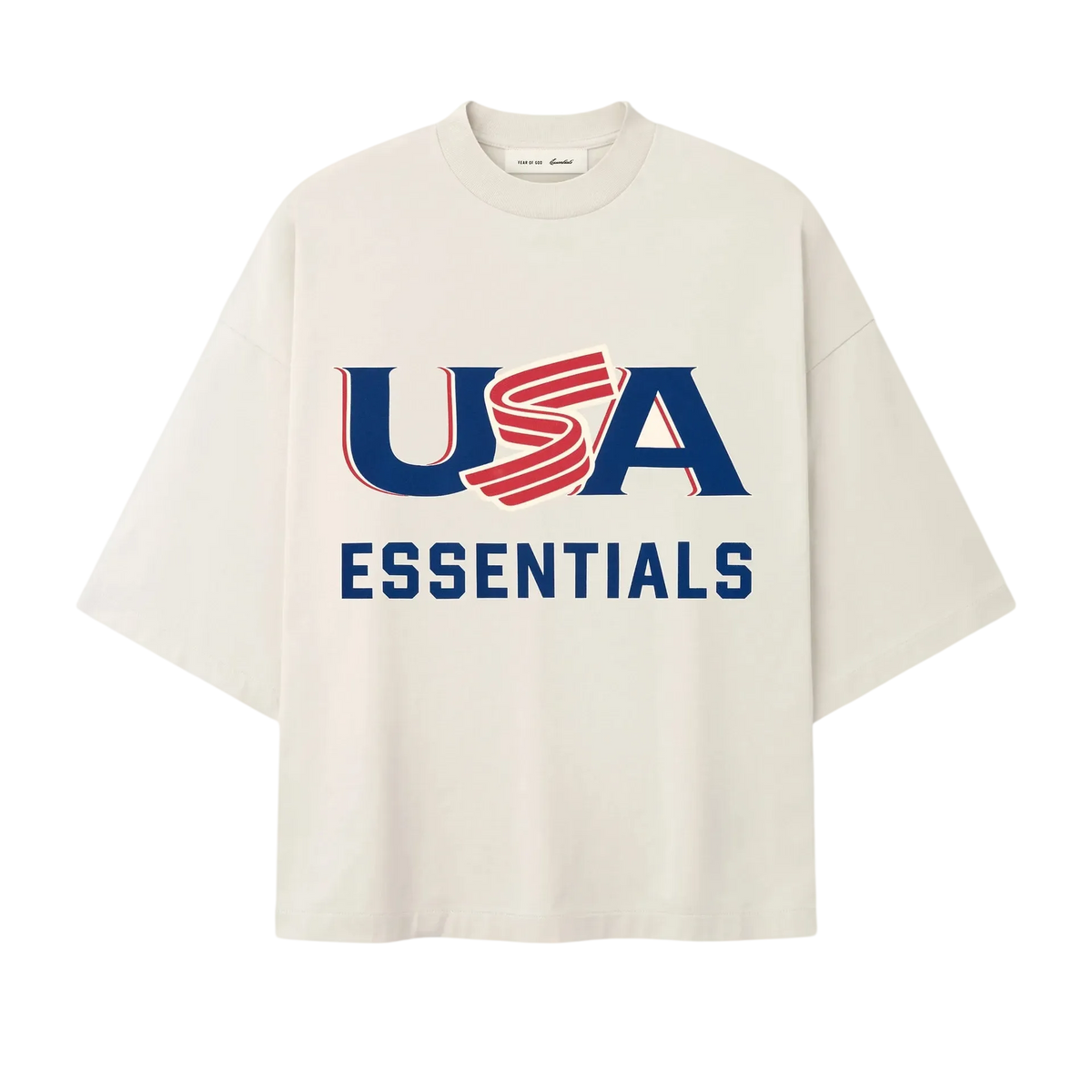 Fear Of God Essentials USA Baseball Merch Tee Oat