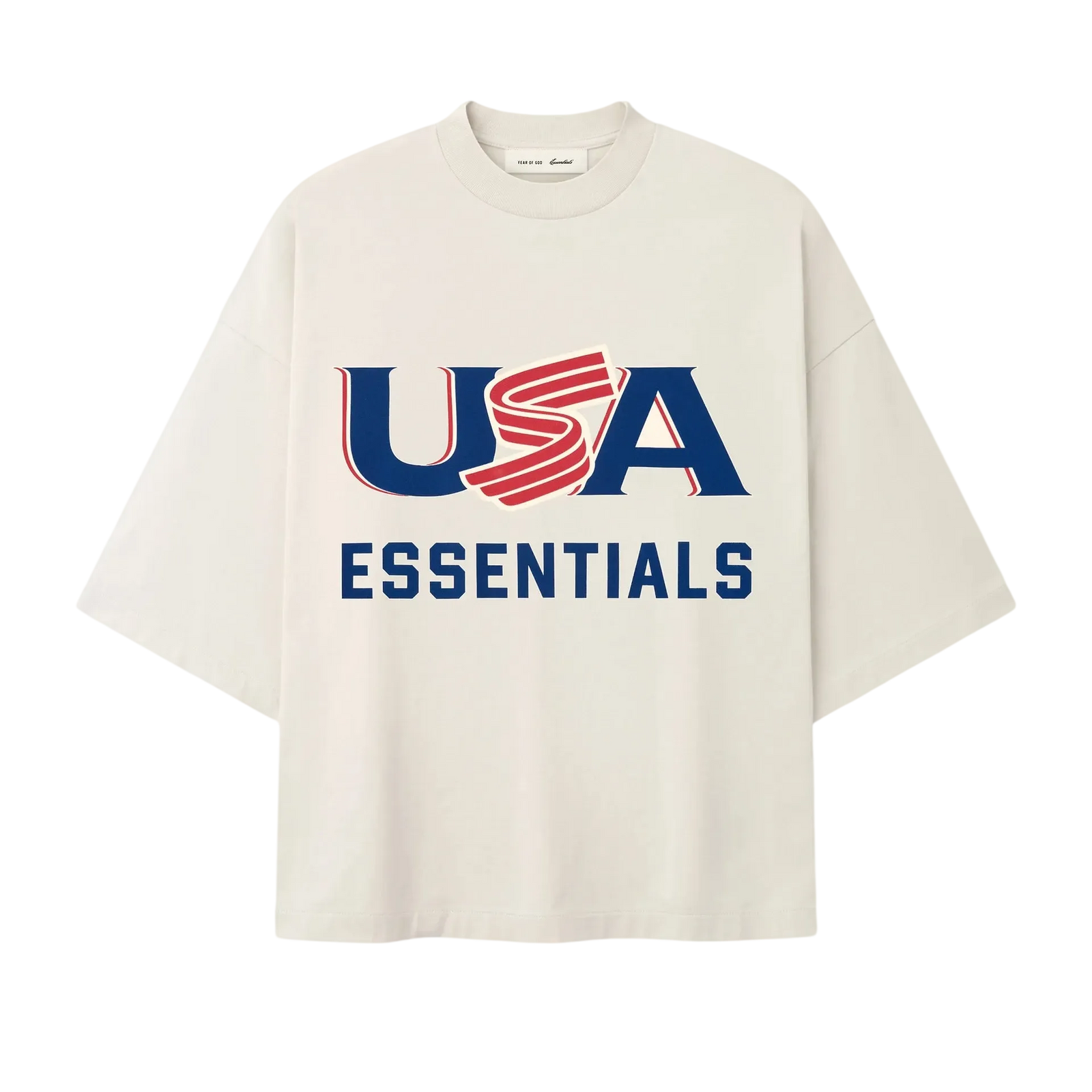 Fear Of God Essentials USA Baseball Merch Tee Oat