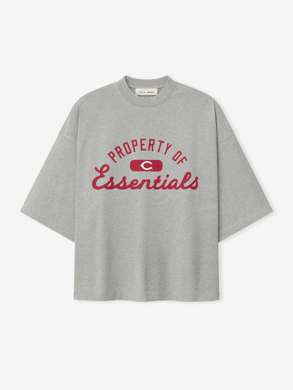Fear of God Essentials Reds Merch Tee Concrete Heather - Im Your Wardrobe