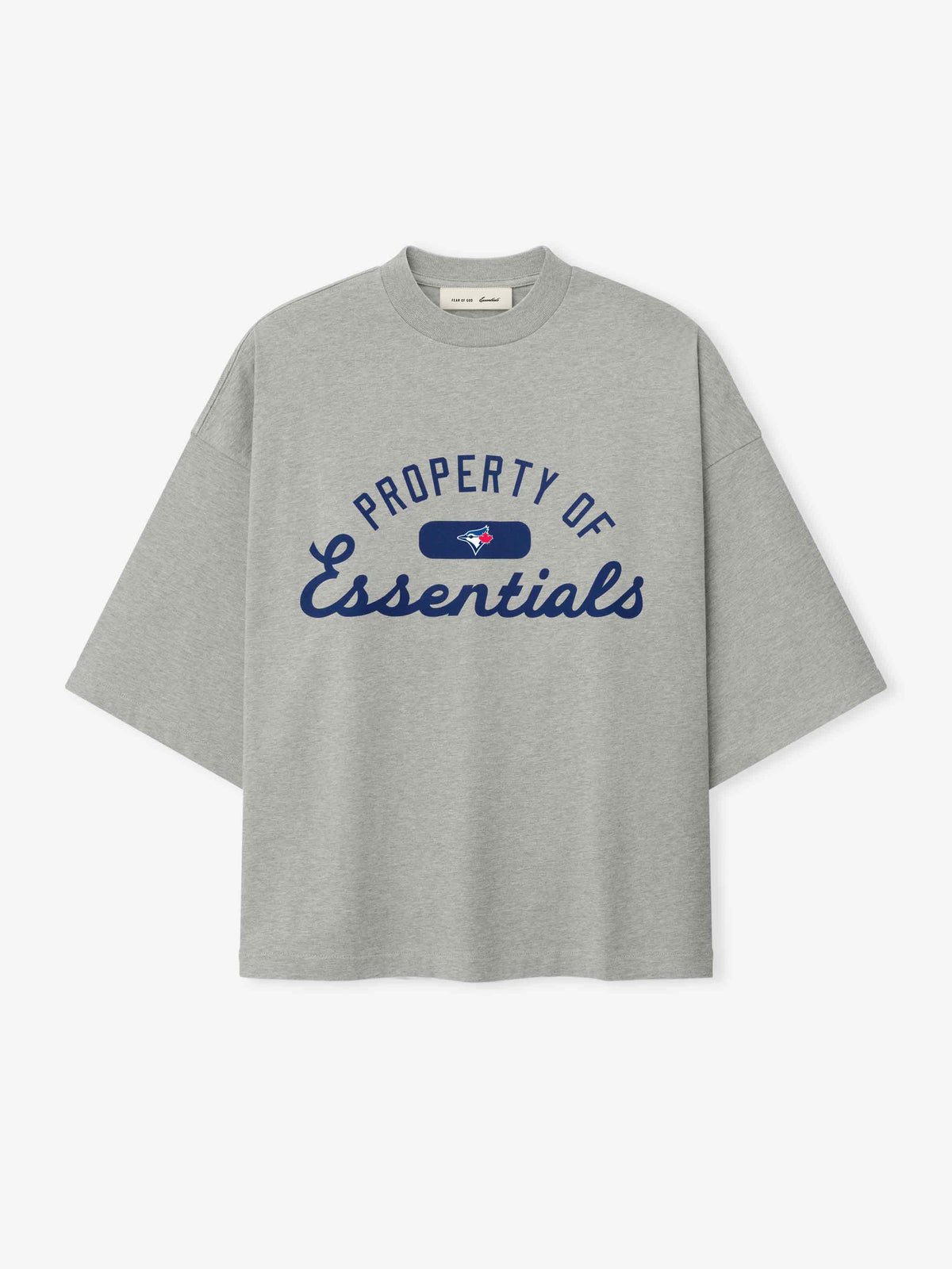 Fear of God Essentials Blue Jays Merch Tee Concrete Heather - Im Your Wardrobe
