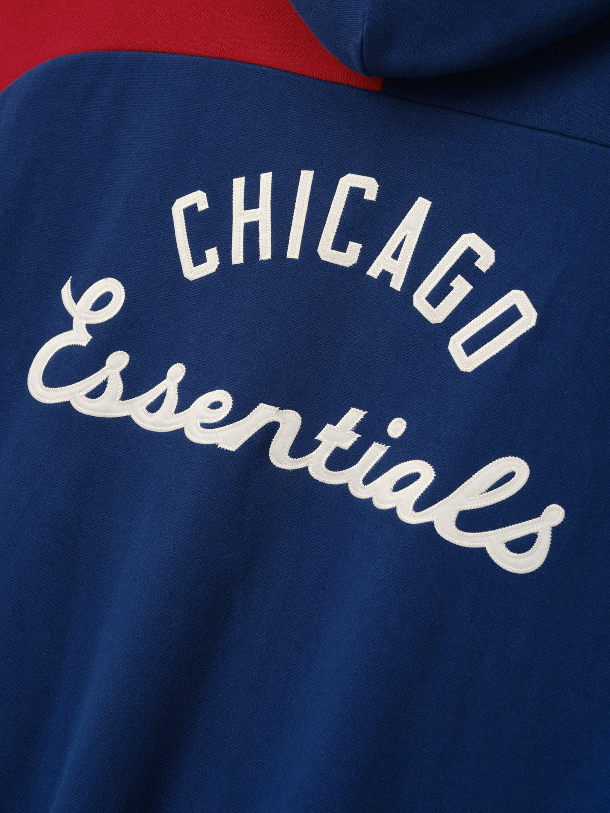 Fear of God Essentials Cubs Raglan Half Zip Sport Hoodie Estate Blue/ Stone Red - Im Your Wardrobe