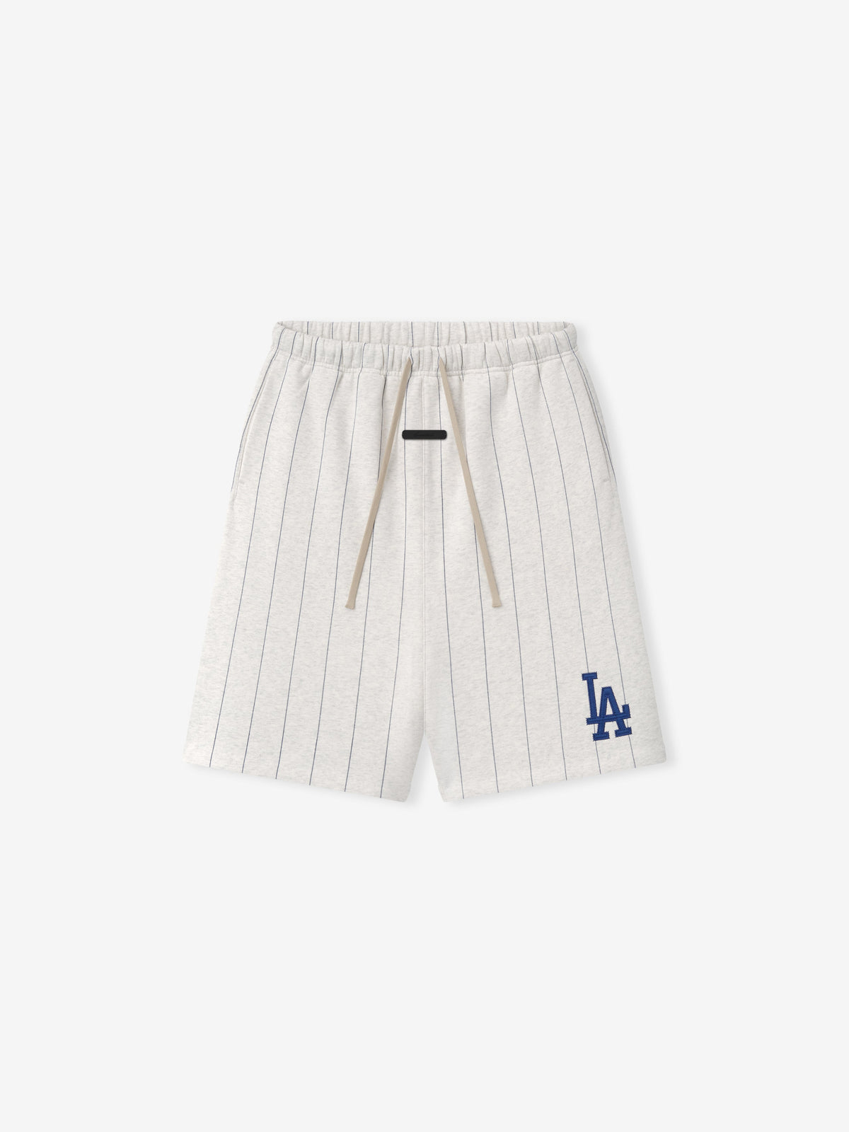 Fear of God Essentials Dodgers 90's Sweatshort Oatmeal Heather W Dark Sapphire Pinstripes