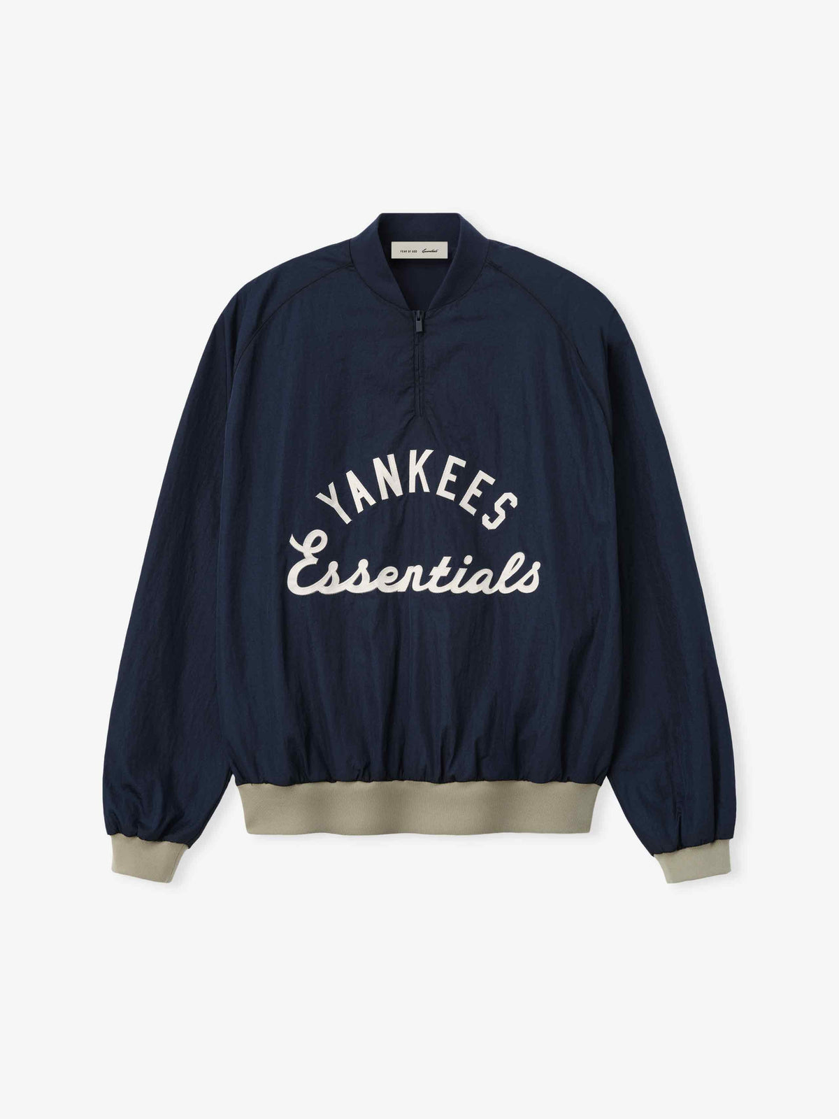Fear of God Essentials Yankees Half Zip Pullover Dark Sapphire/ Overland Rib - Im Your Wardrobe