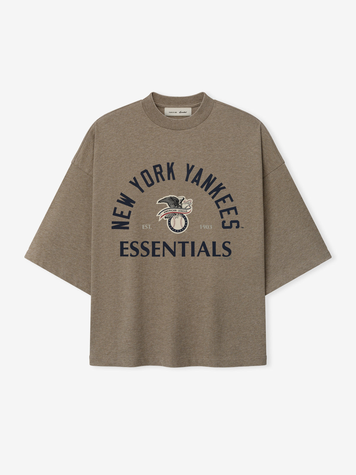 Fear of God Essentials Yankees American League Merch Tee Homestead Heather - Im Your Wardrobe