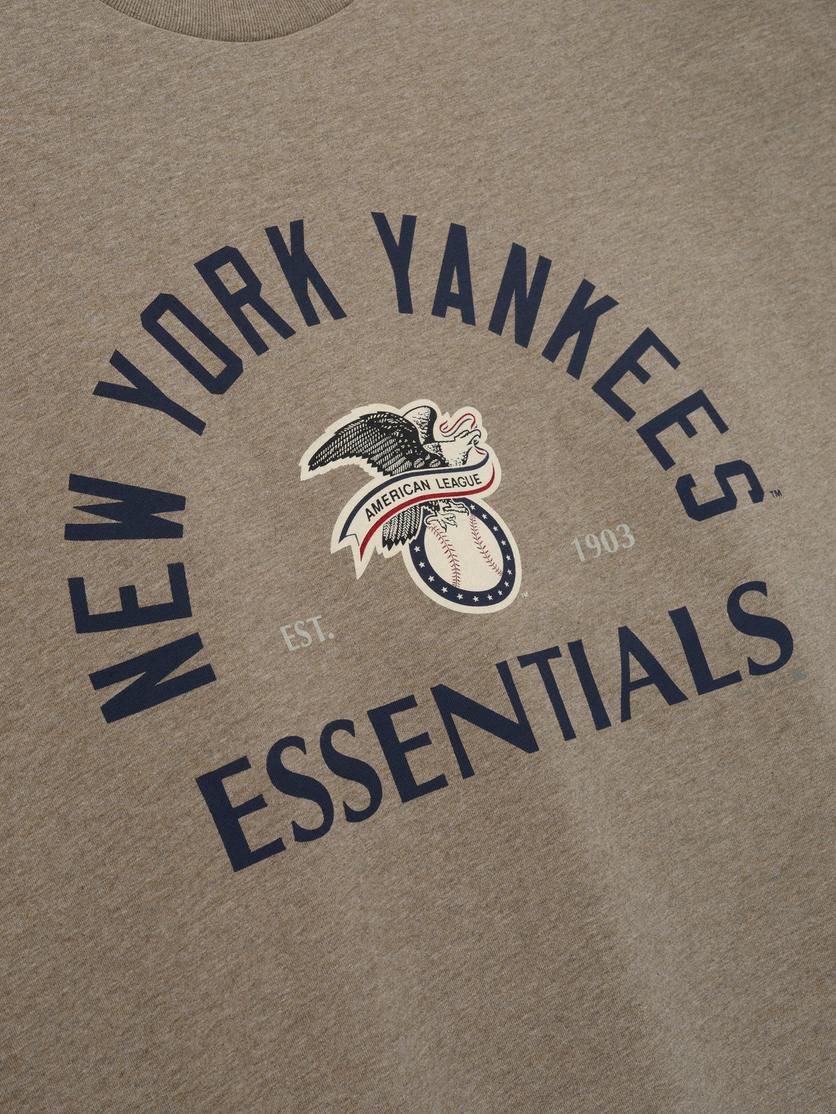 Fear of God Essentials Yankees American League Merch Tee Homestead Heather - Im Your Wardrobe