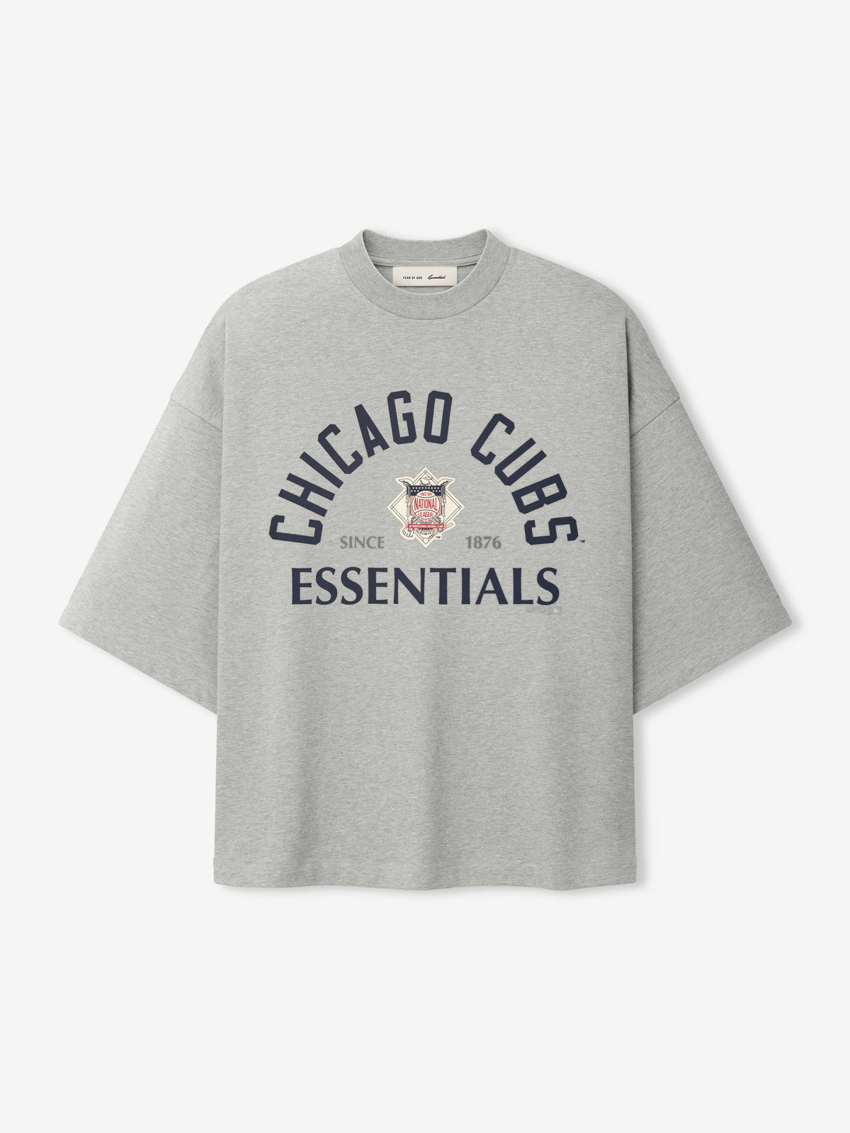 Fear of God Essentials Cubs National League Merch Tee Concrete Heather - Im Your Wardrobe