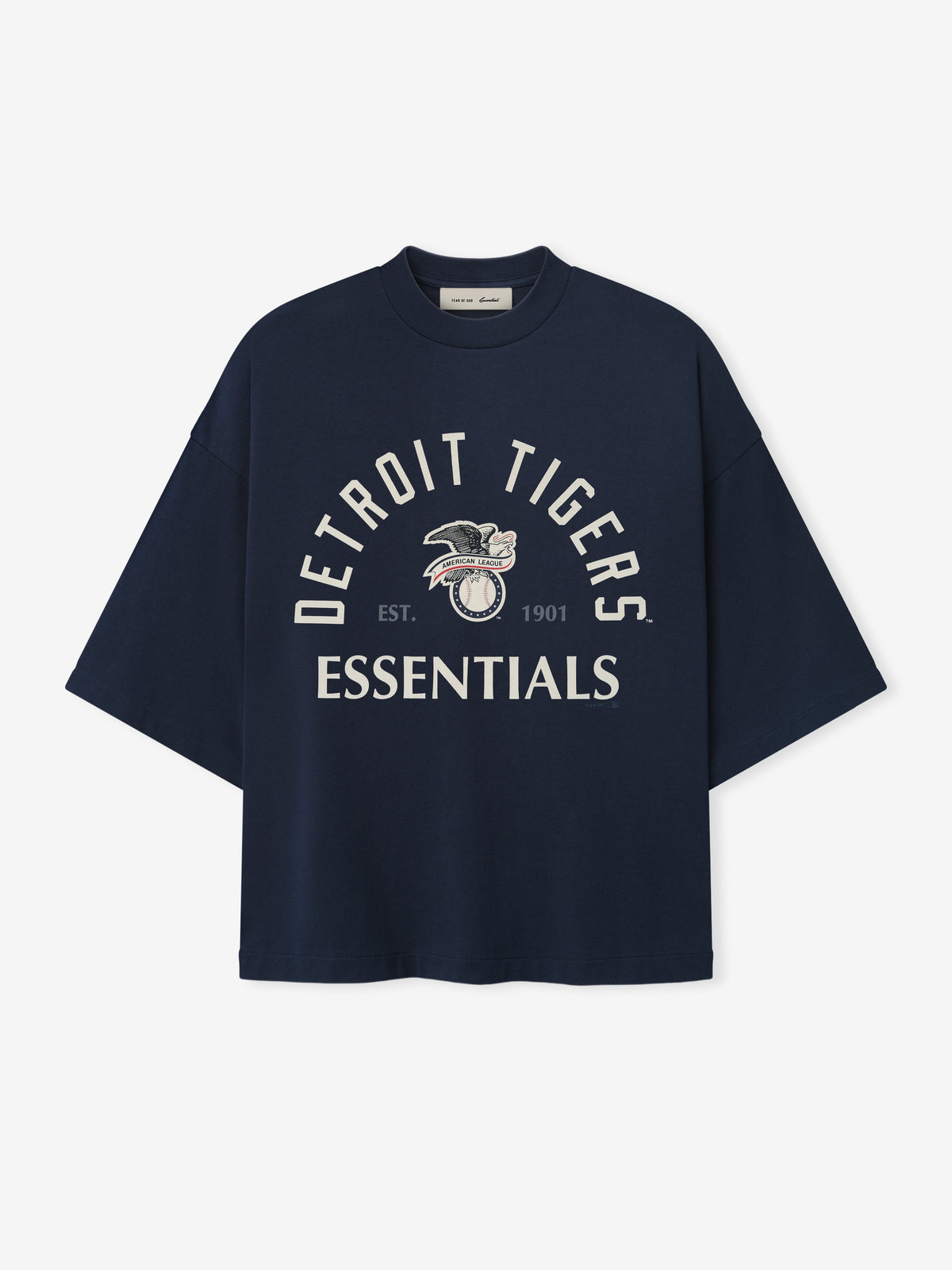 Fear of God Essentials Tigers American League Merch Tee Dark Sapphire - Im Your Wardrobe