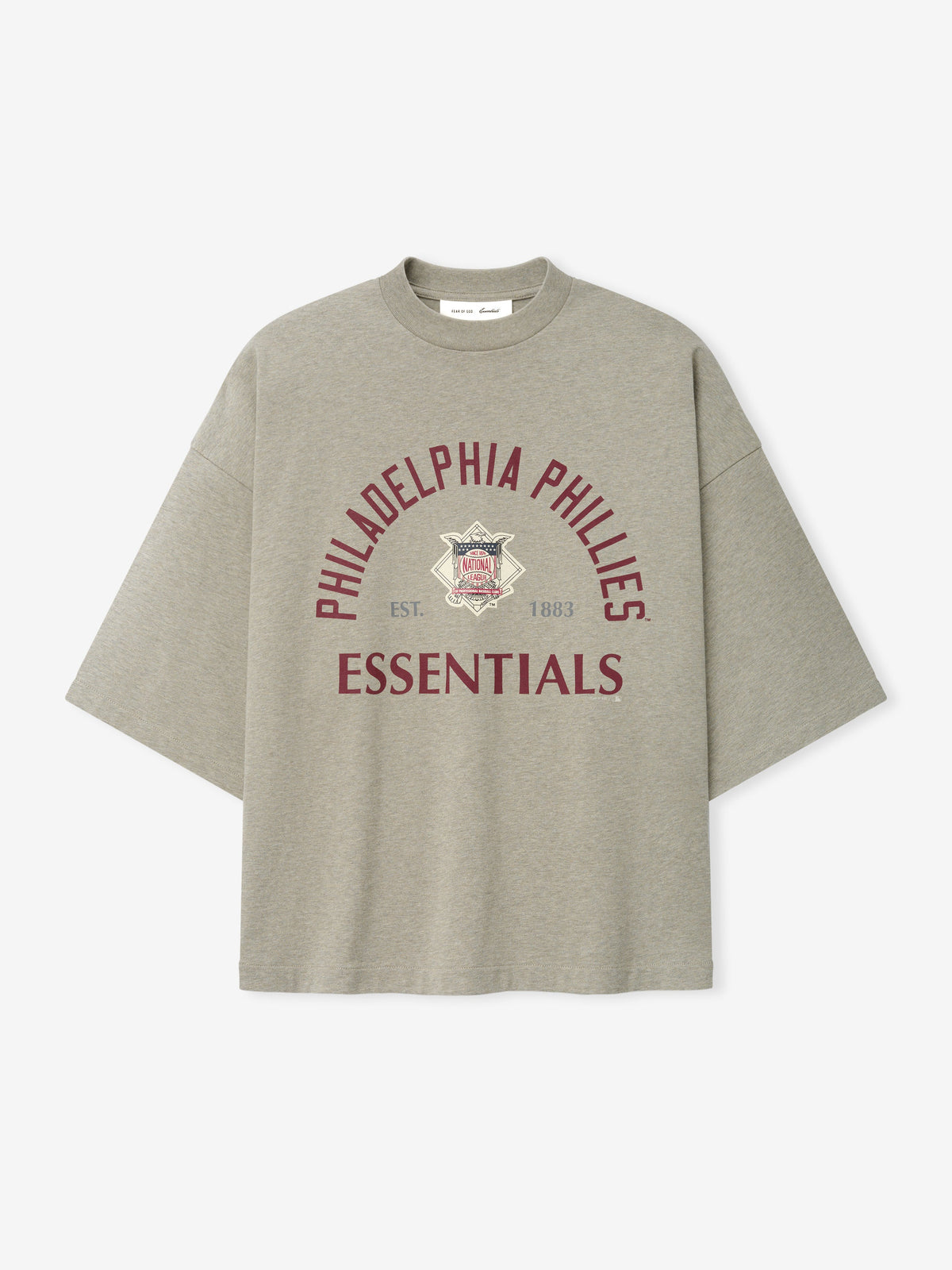 Fear of God Essentials Phillies National League Merch Tee Seal Heather - Im Your Wardrobe