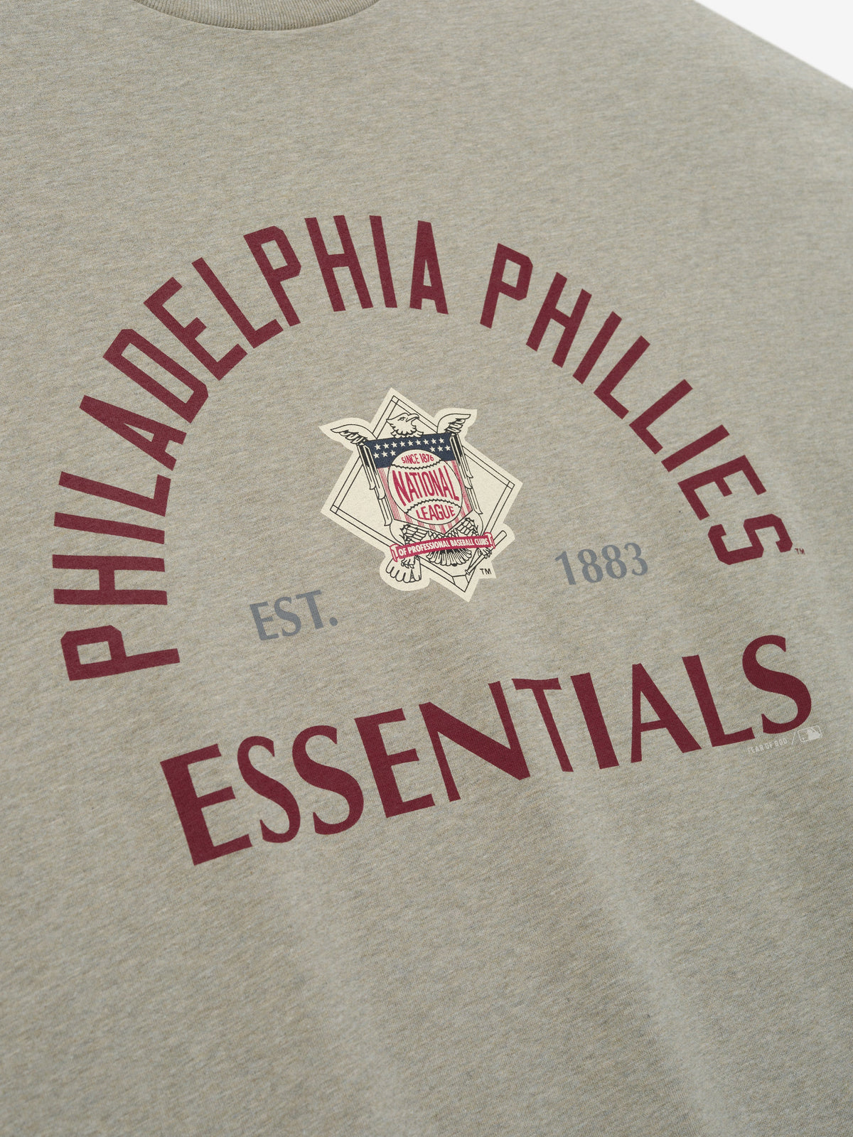 Fear of God Essentials Phillies National League Merch Tee Seal Heather - Im Your Wardrobe