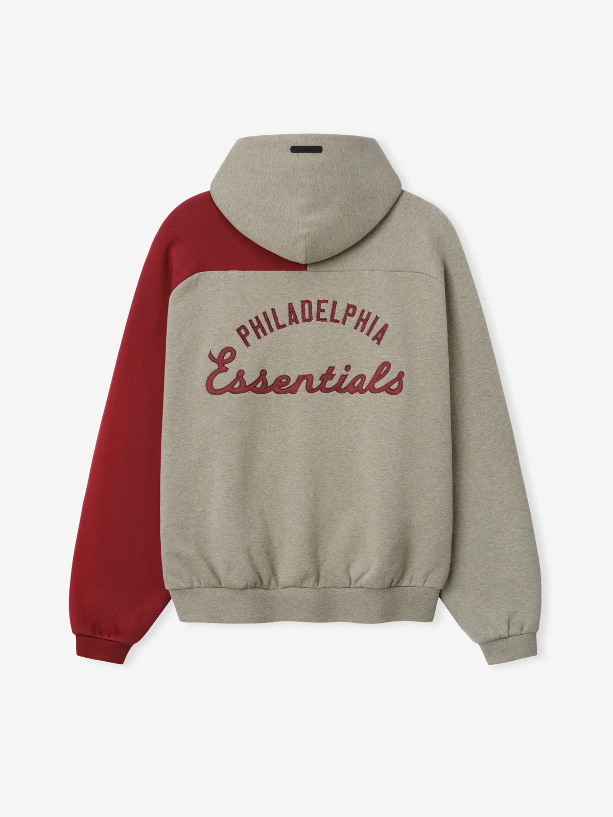 Fear of God Essentials Phillies Raglan Half Zip Sport Hoodie Seal Heather/ Cabernet - Im Your Wardrobe