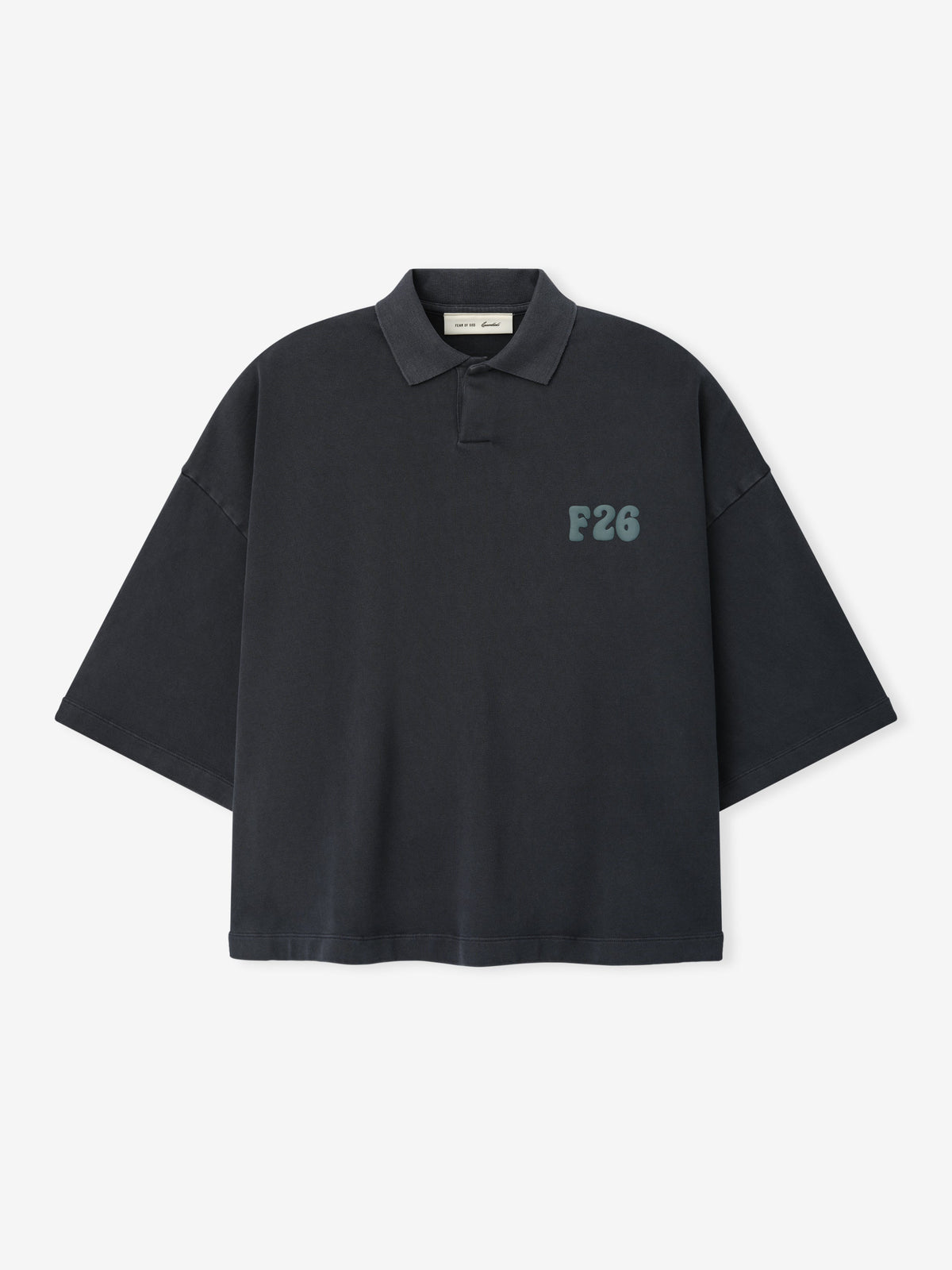 Fear of God Essentials Heavy Jersey Cropped Polo Washed Iron Grey - Im Your Wardrobe