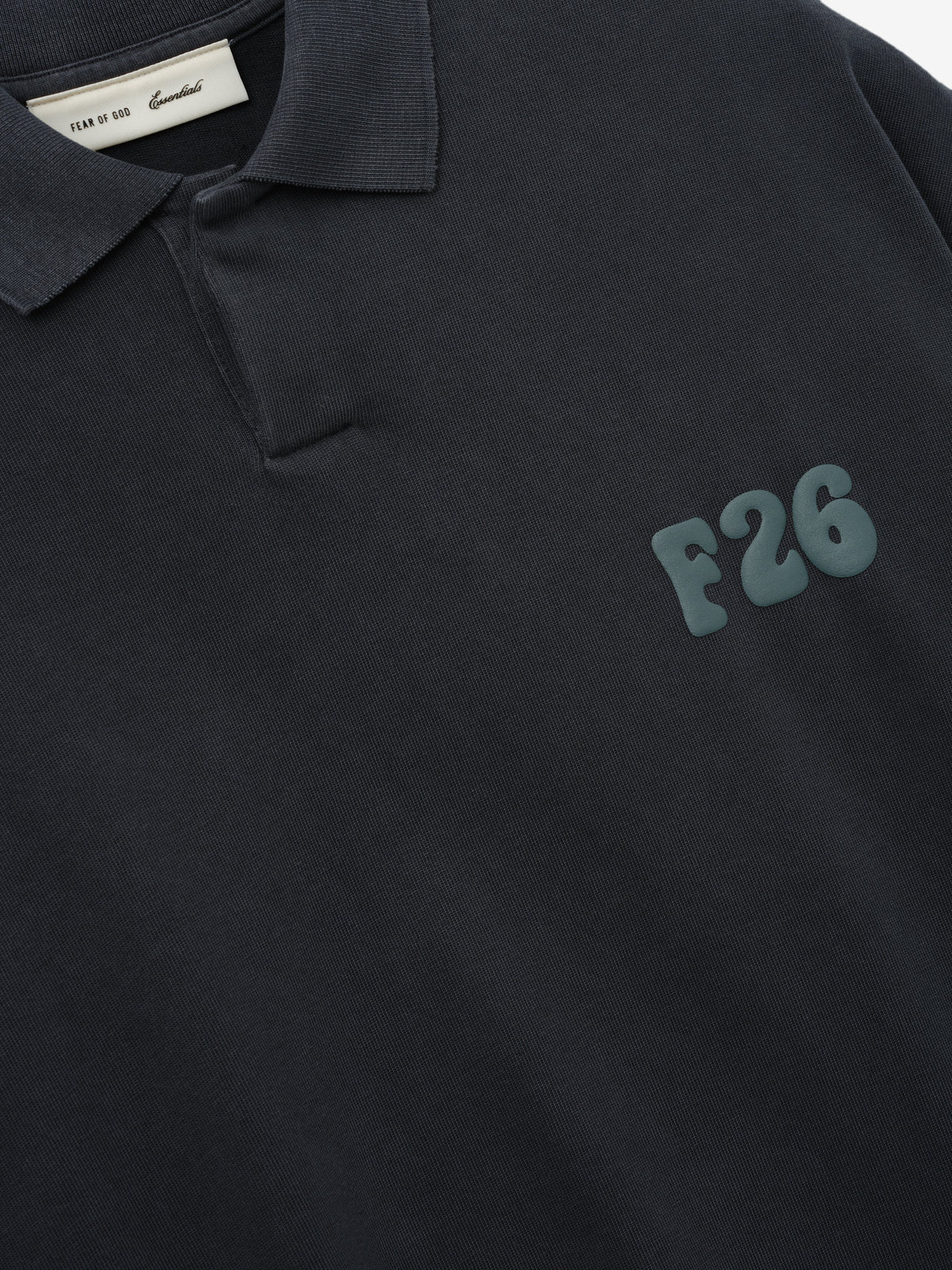 Fear of God Essentials Heavy Jersey Cropped Polo Washed Iron Grey - Im Your Wardrobe