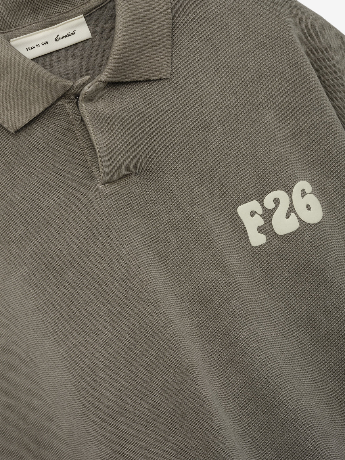 Fear of God Essentials Heavy Jersey Cropped Polo Washed Seal - Im Your Wardrobe