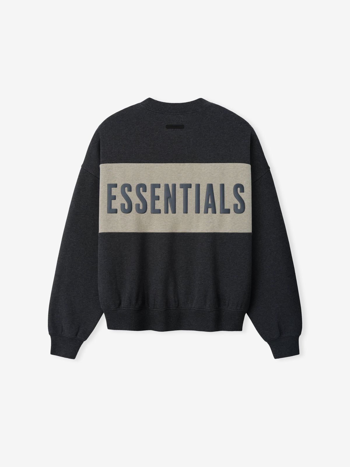 Fear of God Essentials Cropped Relaxed Panelled Sweatshirt Iron Grey Heather/ Seal Heather - Im Your Wardrobe