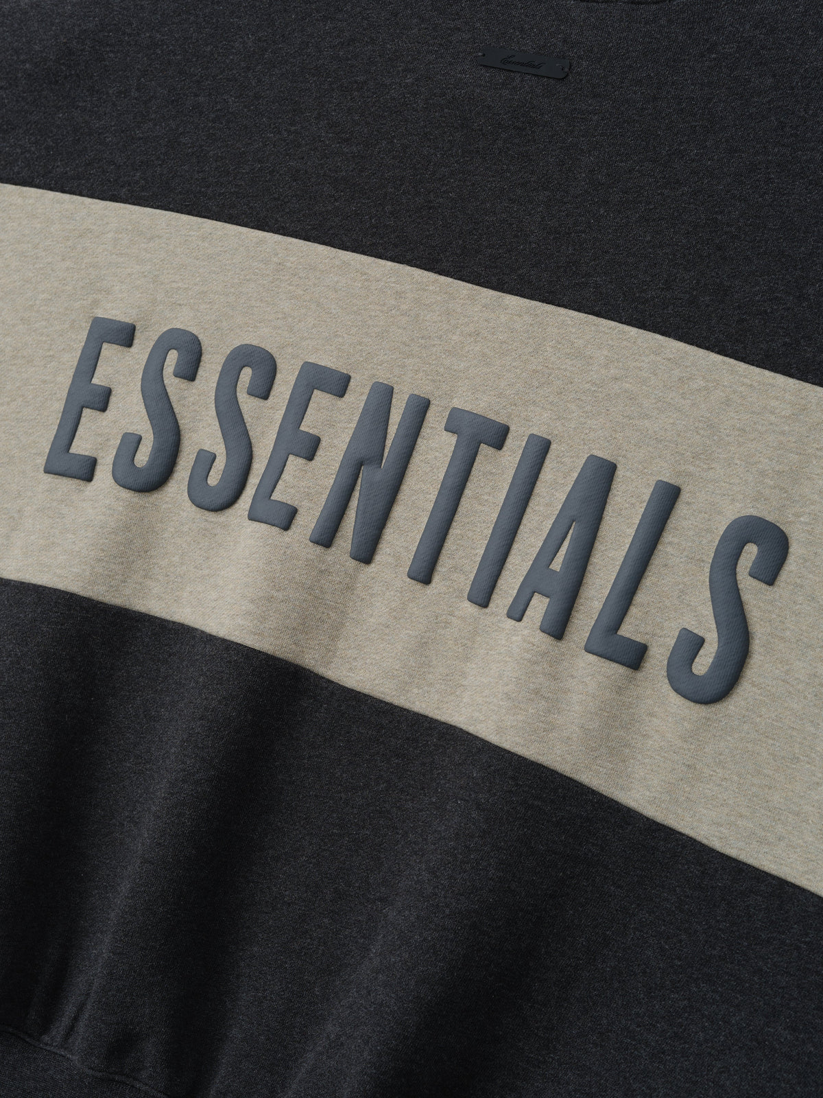 Fear of God Essentials Cropped Relaxed Panelled Sweatshirt Iron Grey Heather/ Seal Heather - Im Your Wardrobe