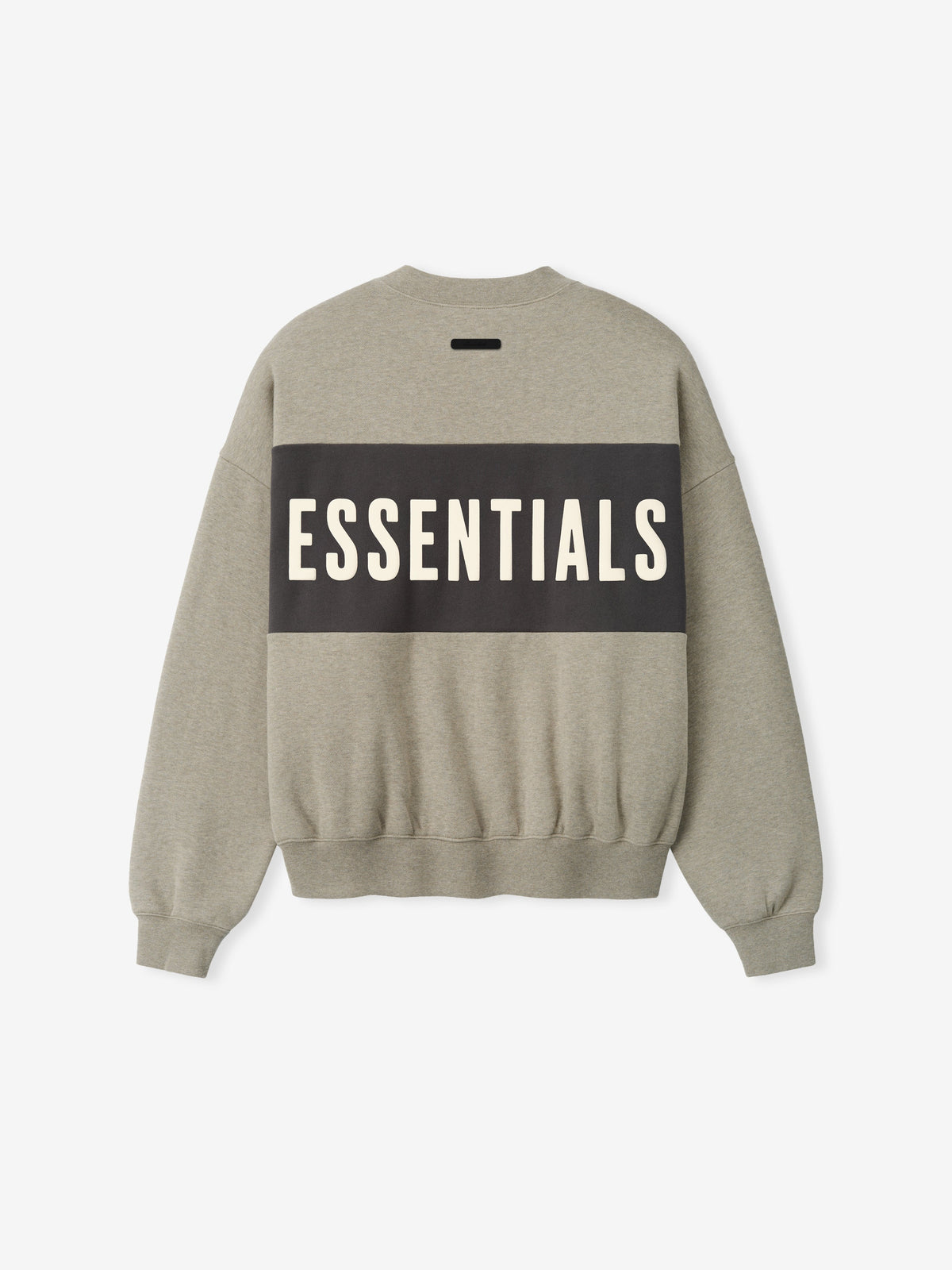 Fear of God Essentials Cropped Relaxed Panelled Sweatshirt Seal Heather/ Iron Grey - Im Your Wardrobe